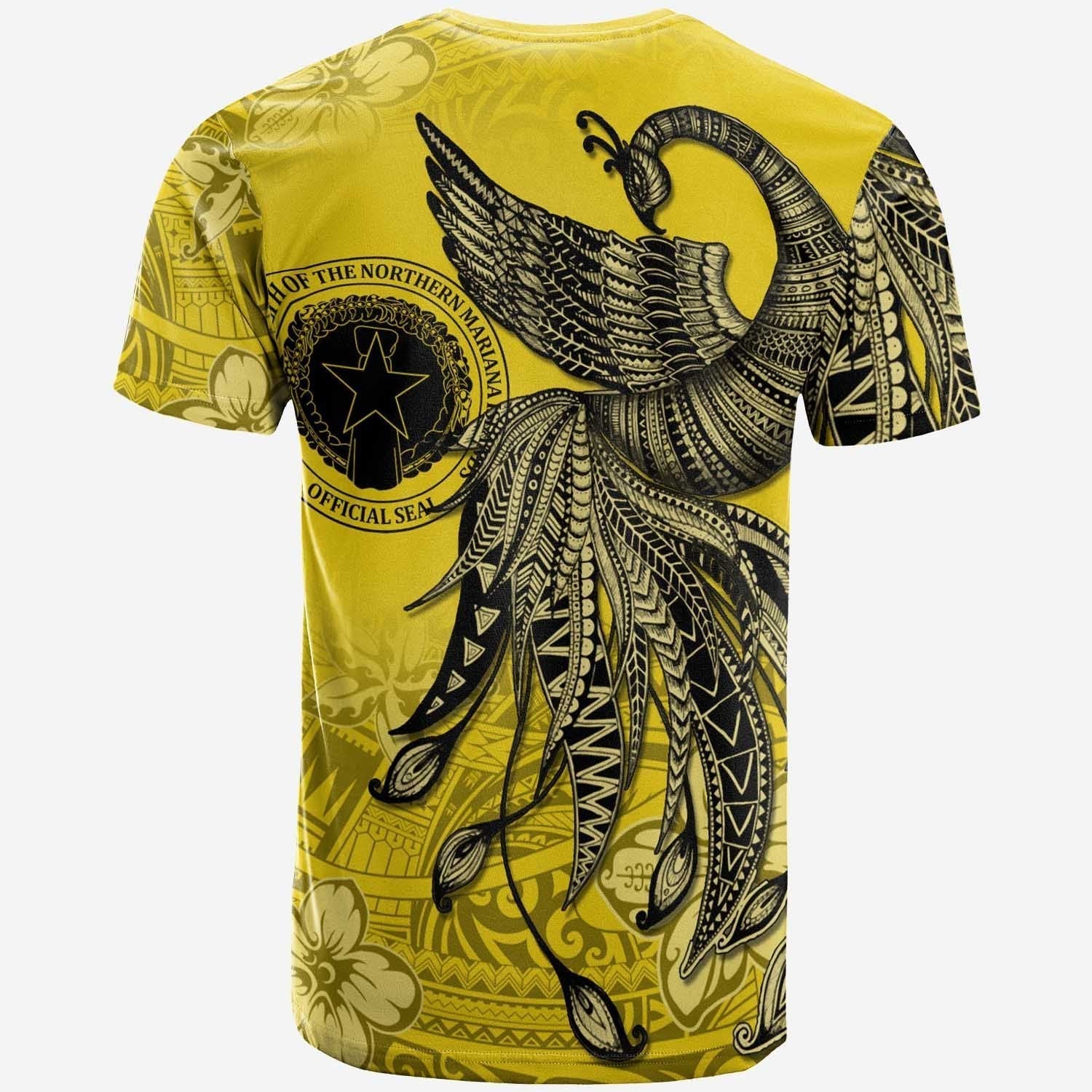 Northern Mariana Islands T shirt - Polynesian Phoenix Bird, Fairytales Bird Yellow - Vibe Hoodie Shop
