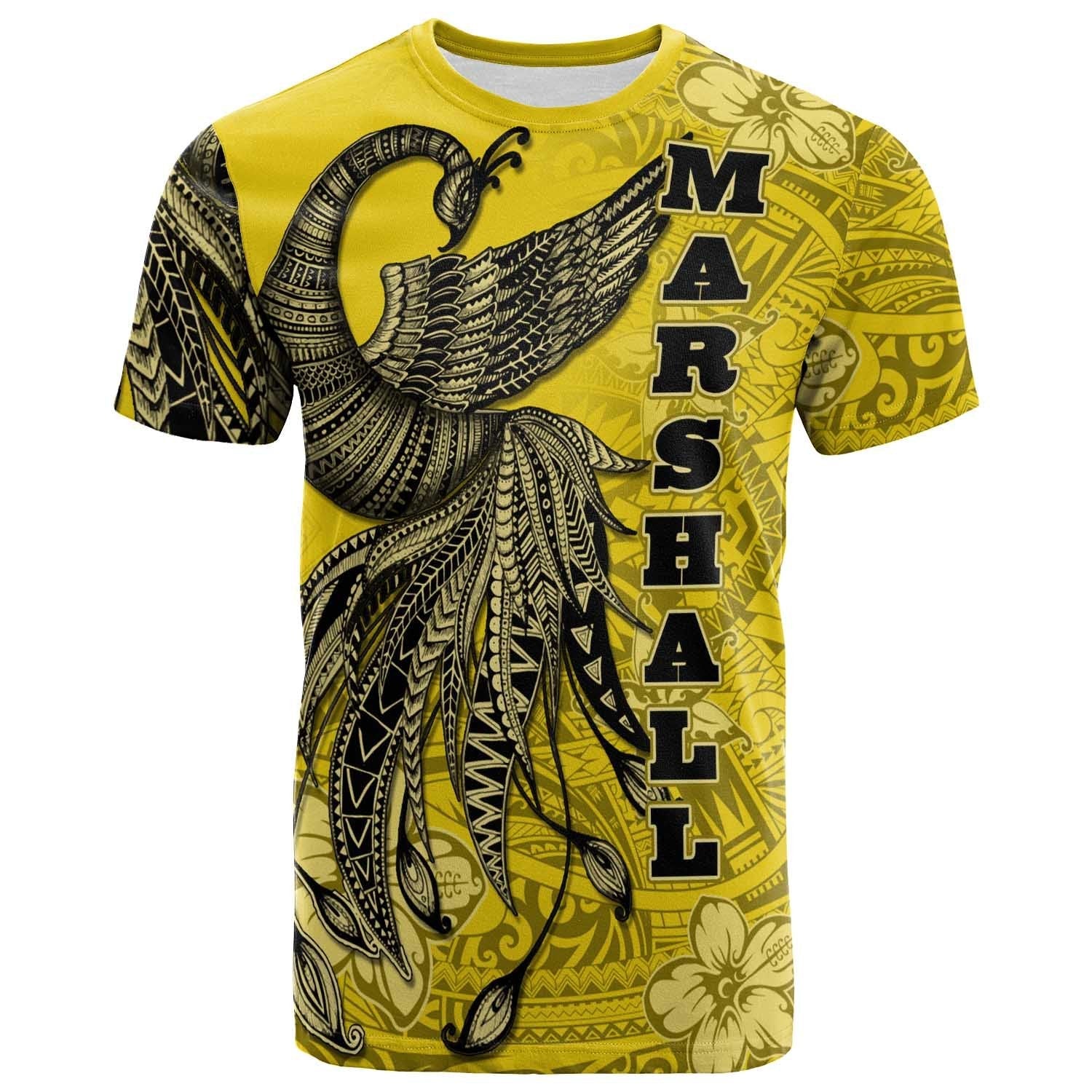 Marshall Islands T shirt - Polynesian Phoenix Bird, Fairytales Bird Yellow - Vibe Hoodie Shop