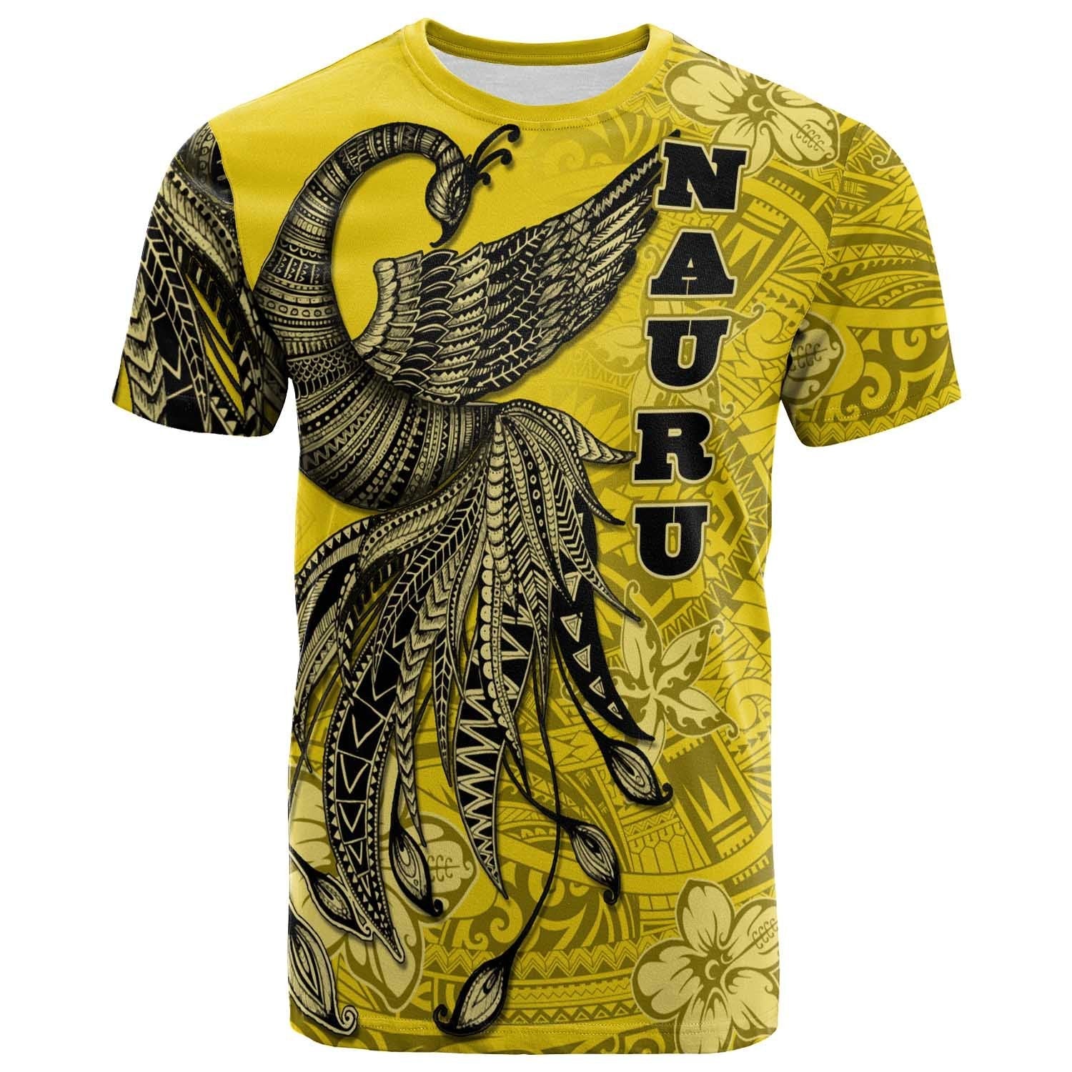 Nauru T shirt - Polynesian Phoenix Bird, Fairytales Bird Yellow - Vibe Hoodie Shop