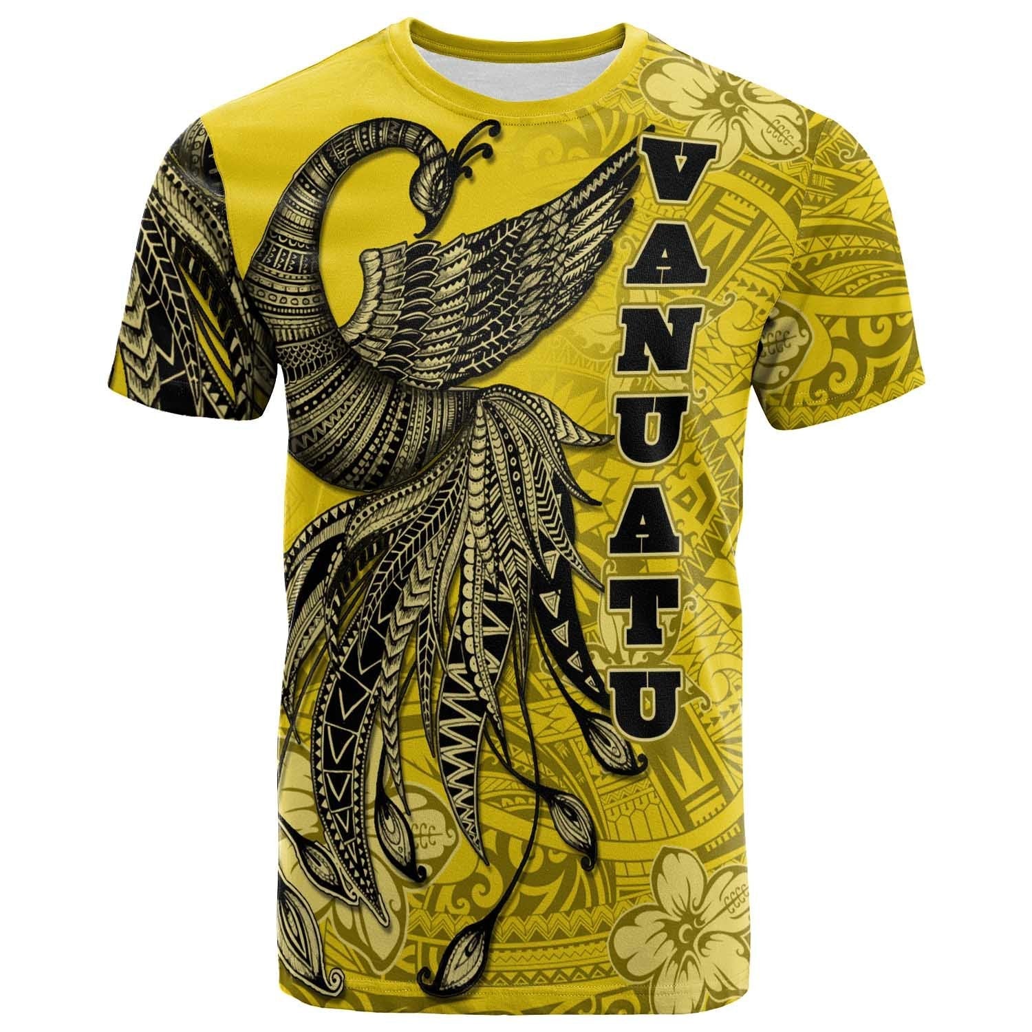Vanuatu T shirt - Polynesian Phoenix Bird, Fairytales Bird Yellow - Vibe Hoodie Shop
