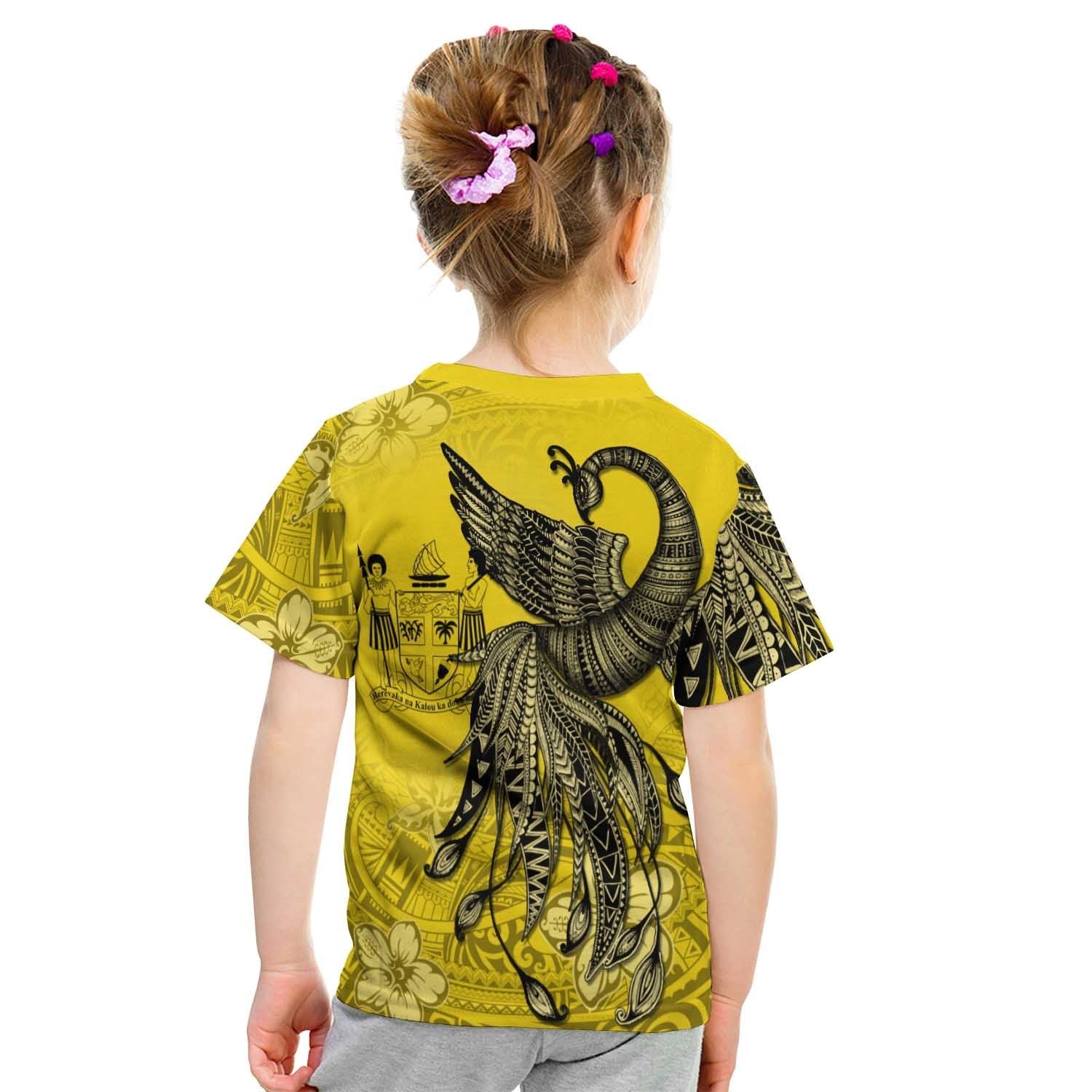 Fiji Custom Personalised T shirt - Polynesian Phoenix Bird, Fairytales Bird Yellow - Vibe Hoodie Shop