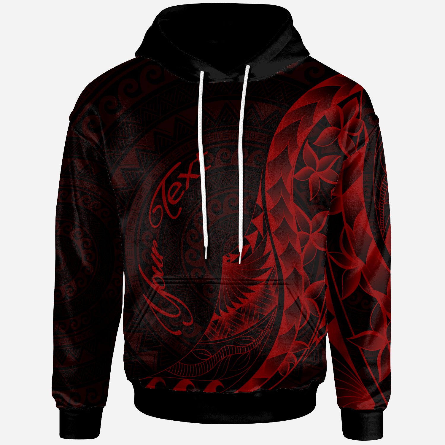 New Caledonia Hoodie - Custom Personalised Polynesian Pattern Style Red Color - Vibe Hoodie Shop