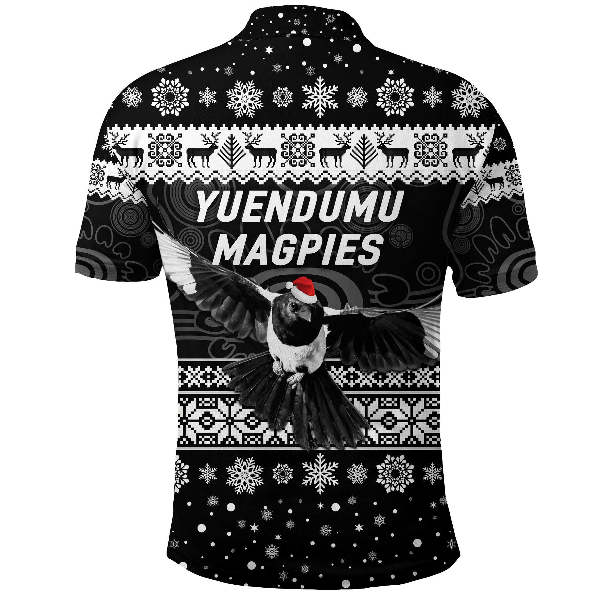 Yuendumu Magpies Football Club Polo Shirt Christmas Simple Style - Black - Vibe Hoodie Shop