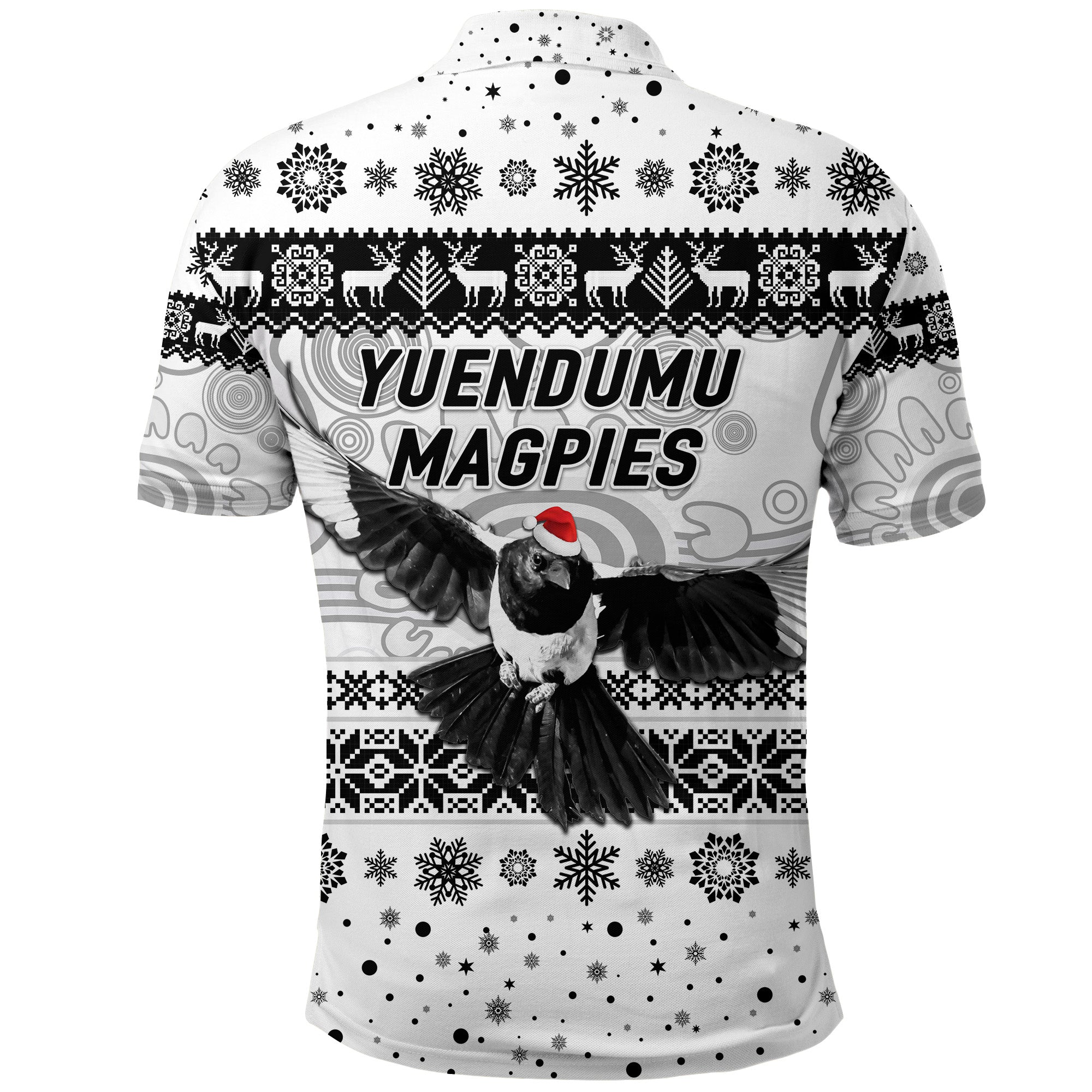 Yuendumu Magpies Football Club Polo Shirt Christmas Simple Style - White - Vibe Hoodie Shop
