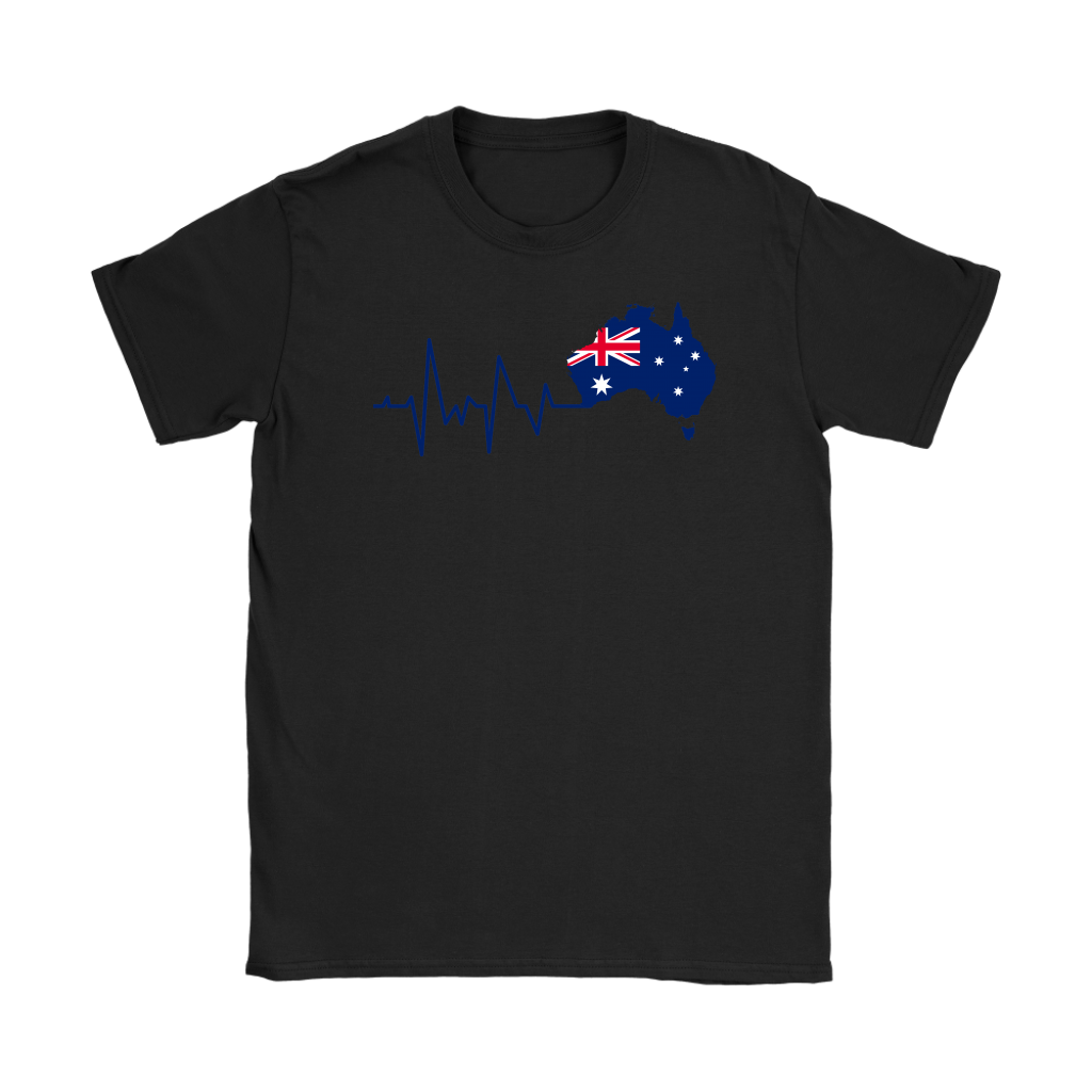 T shirt - Aus Flag T shirt Heartbeat - Unisex - Vibe Hoodie Shop