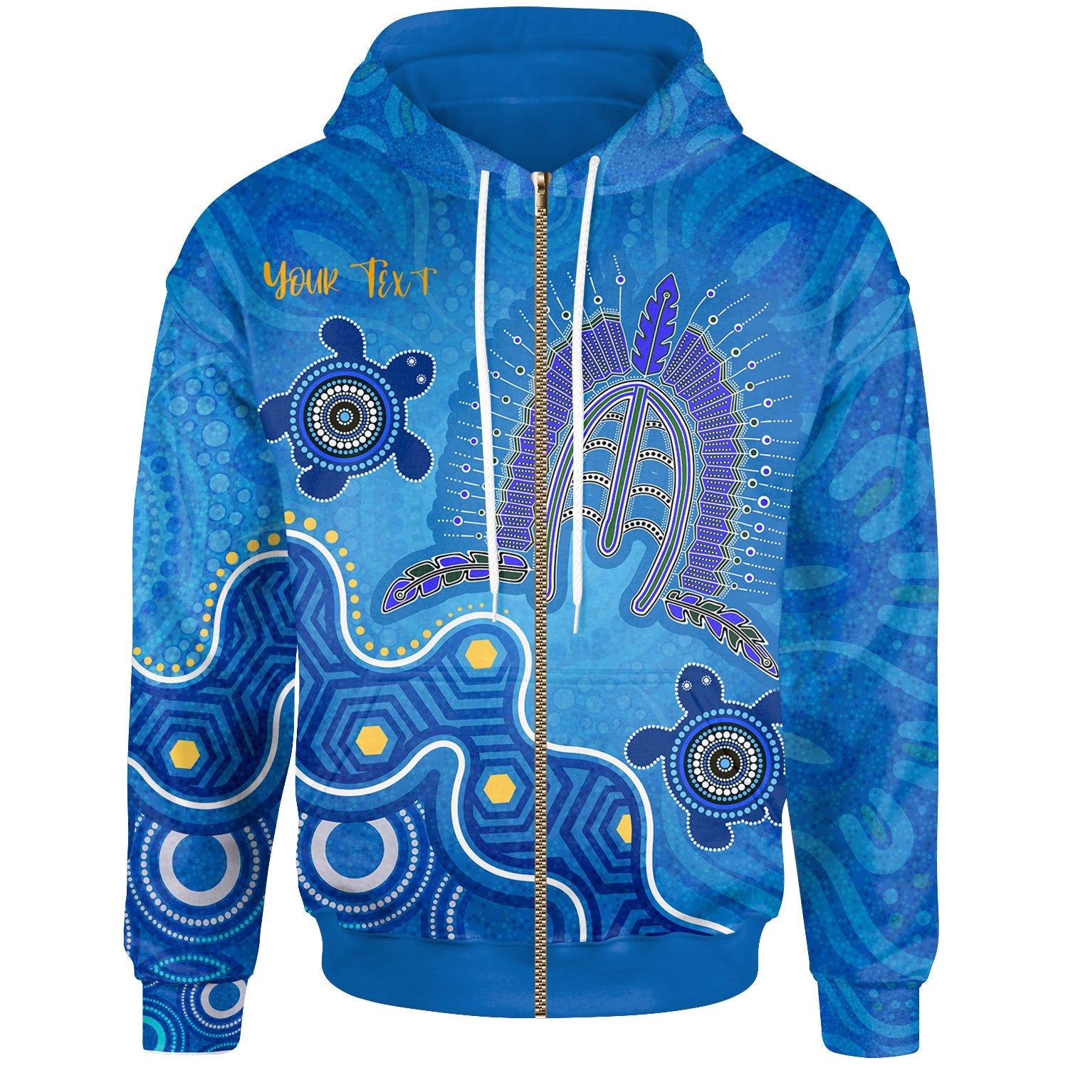 Torres Strait Personalised Zip - Up Hoodie - Dhari And Turtle - BN25 - Vibe Hoodie Shop