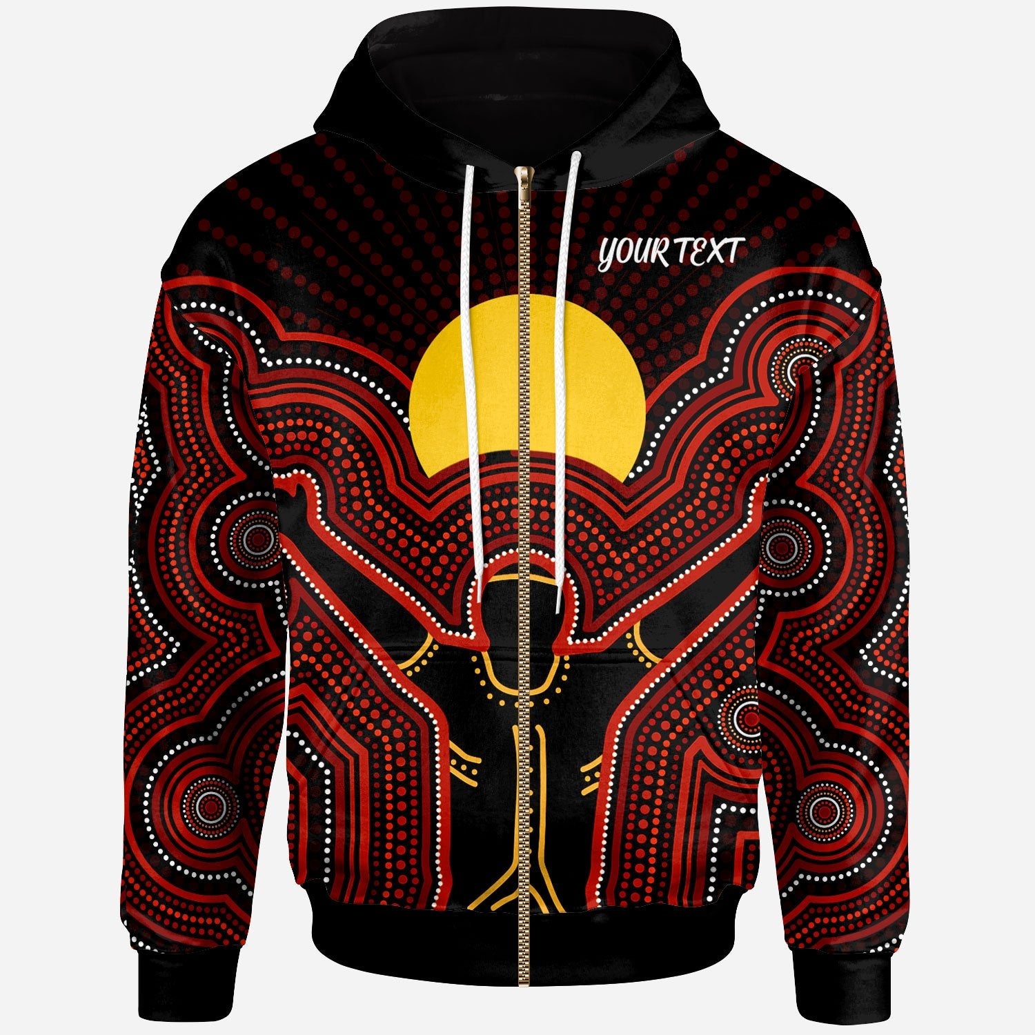 Aboriginal Personalised Zip - Up Hoodie - The Sun Always Shines - Vibe Hoodie Shop