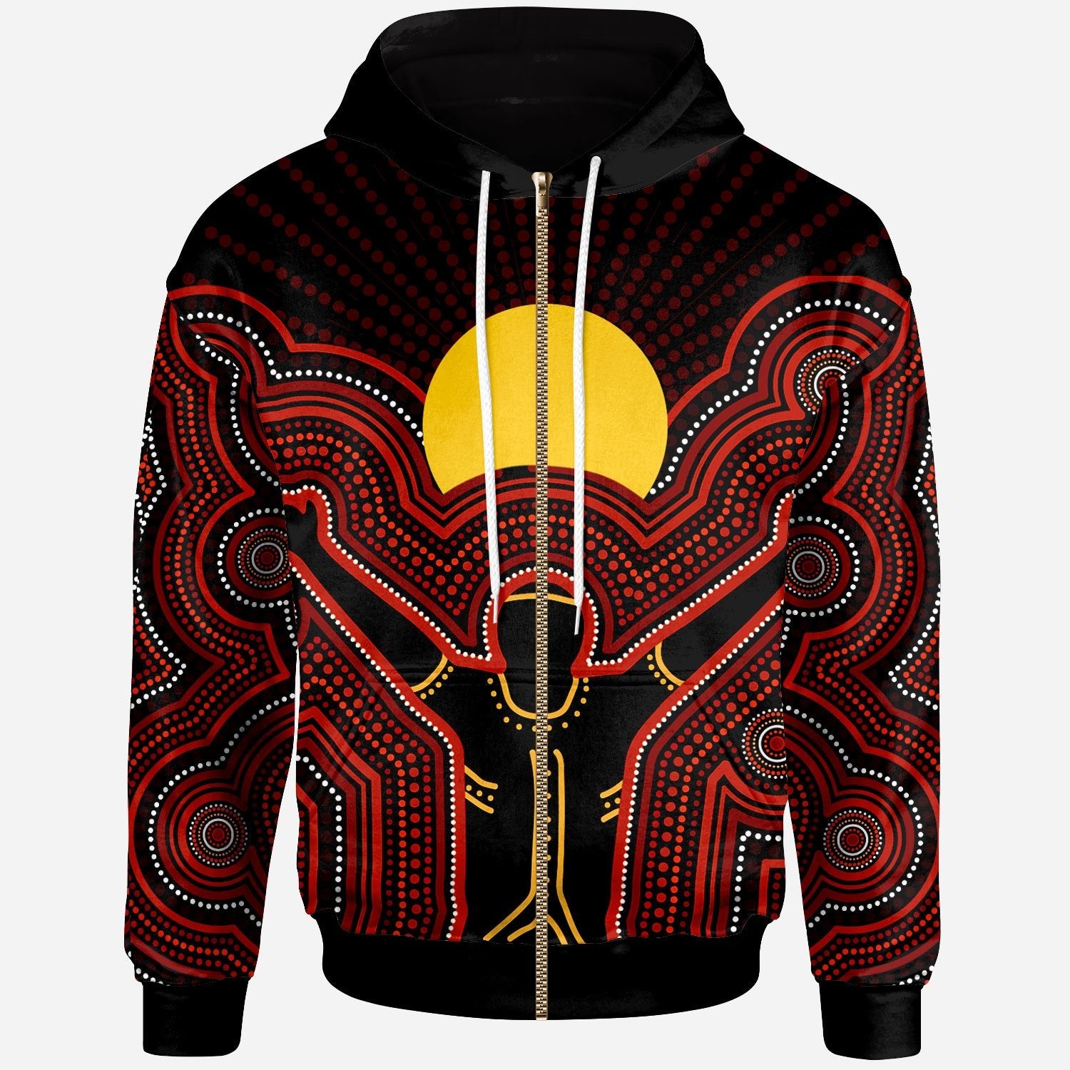 Aboriginal Zip - Up Hoodie - The Sun Always Shines - Vibe Hoodie Shop