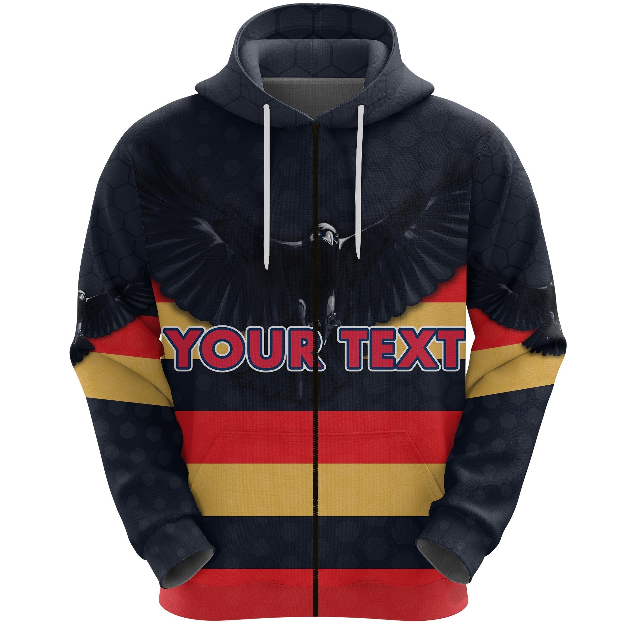 (Custom Personalised) Adelaide Zip Hoodie Original Crows - Vibe Hoodie Shop