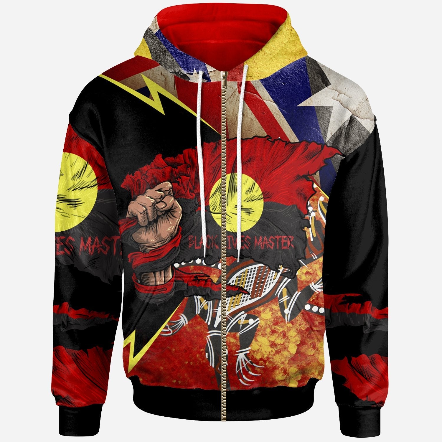 Aboriginal Zip - Up Hoodie, Black Lives Matter - Vibe Hoodie Shop