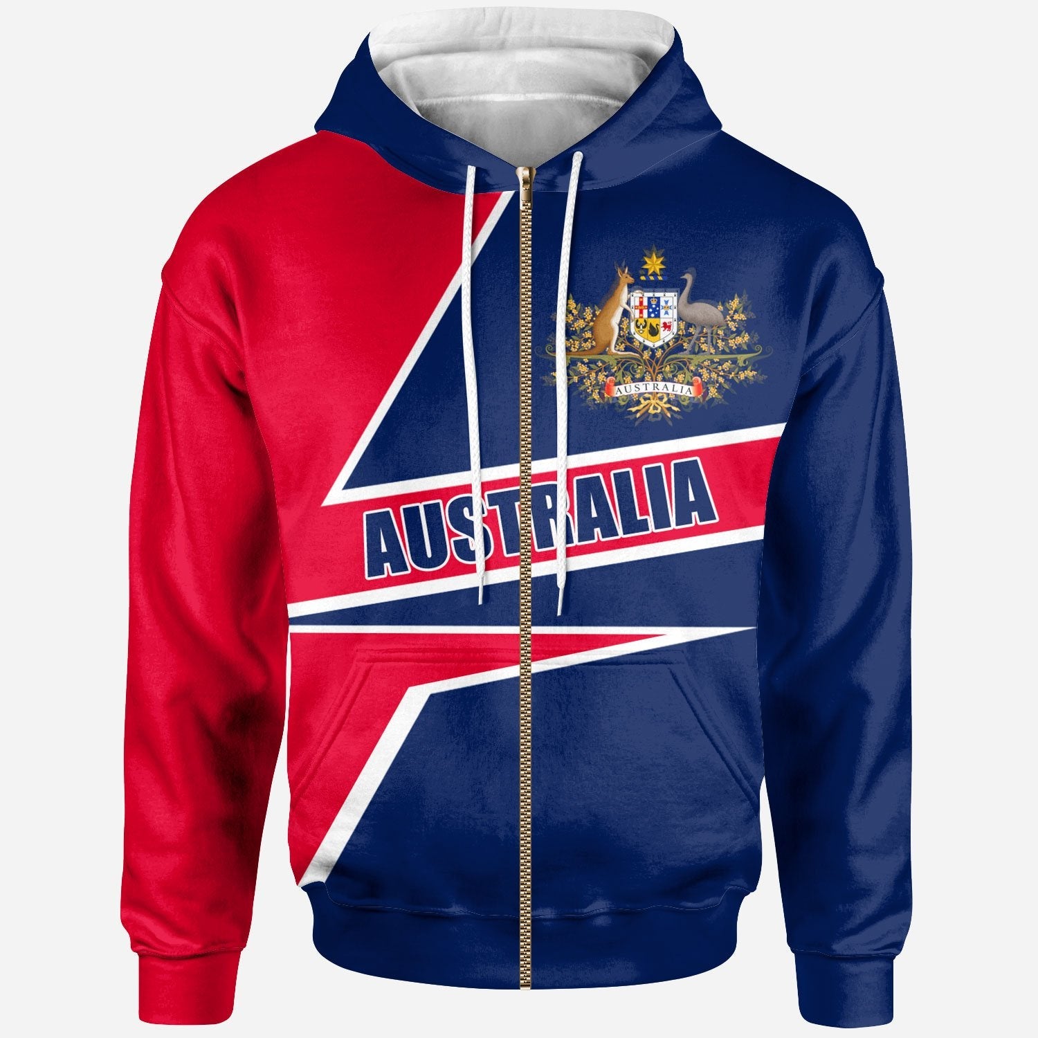 Zip - Up Hoodie - Australian's Pride Ver01 - Vibe Hoodie Shop