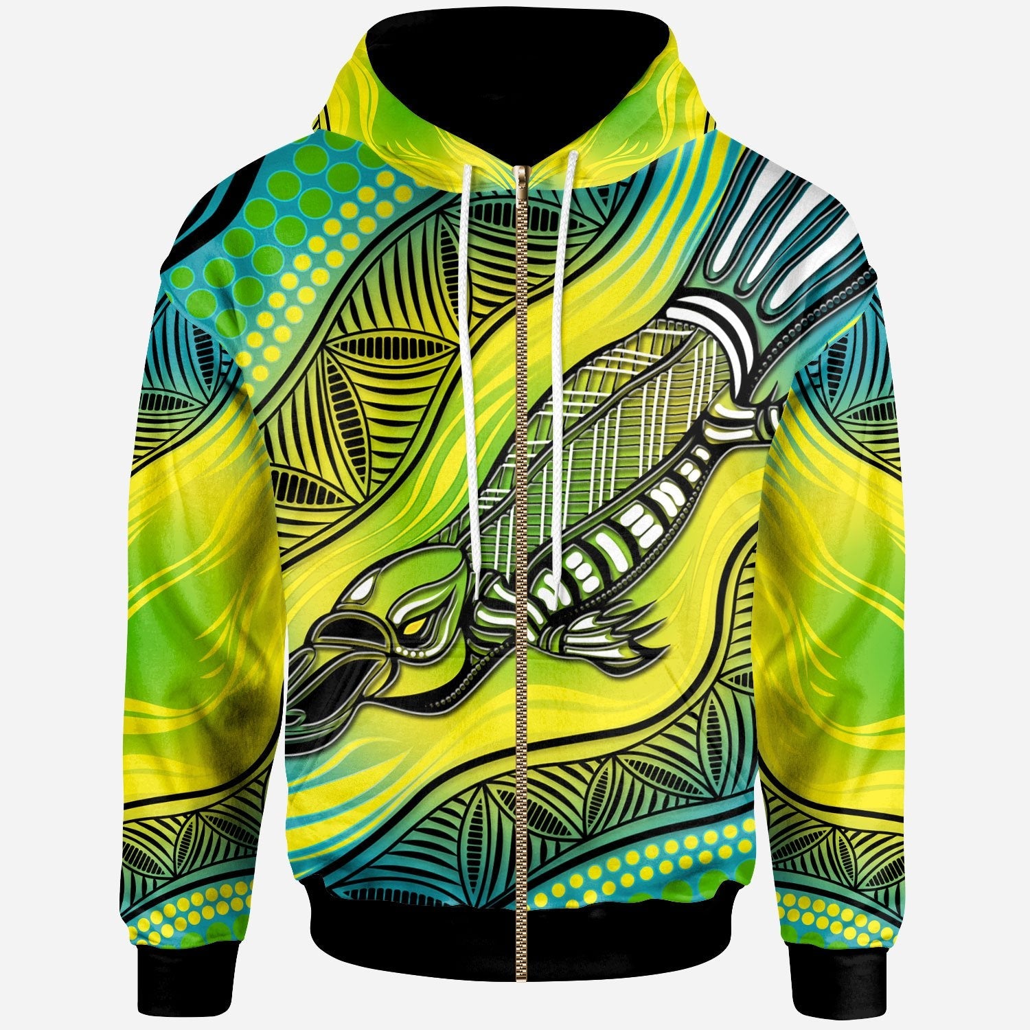 Zip Hoodie - Aboriginal Platypus - Vibe Hoodie Shop