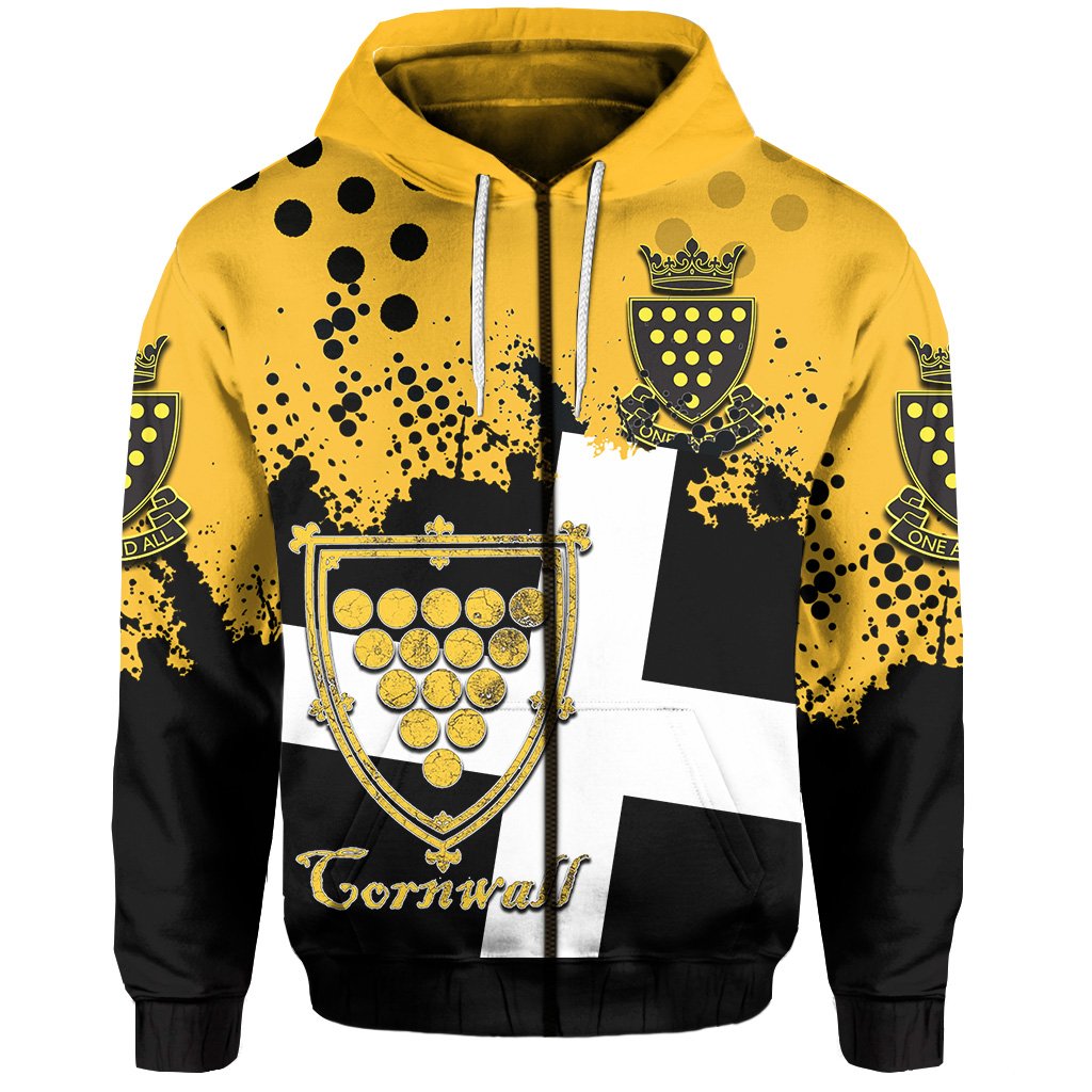 Cornwall Zip Hoodie Rugby Flag Version - Vibe Hoodie Shop