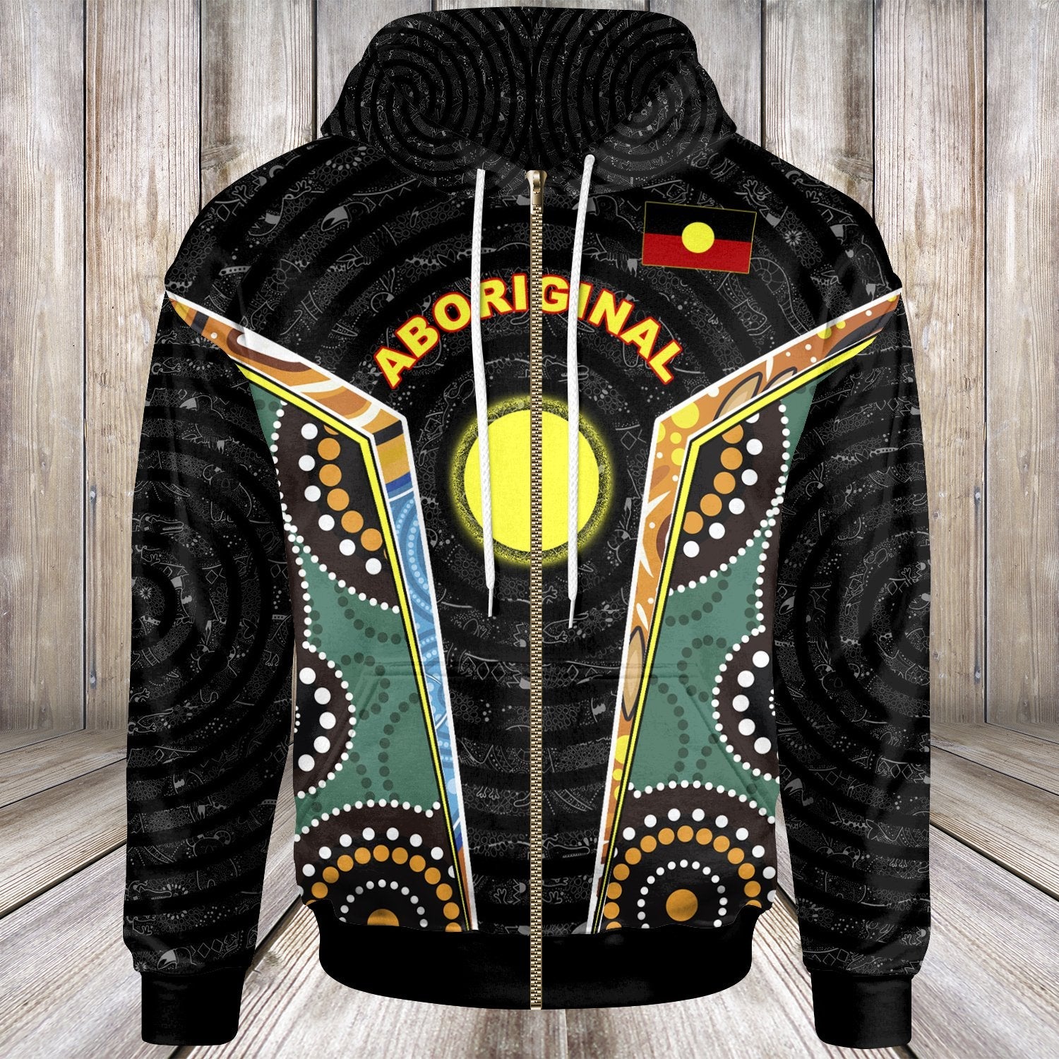 (Custom) Zip - Up Hoodie - Aboriginal Lives Matter Style Tornado - Vibe Hoodie Shop