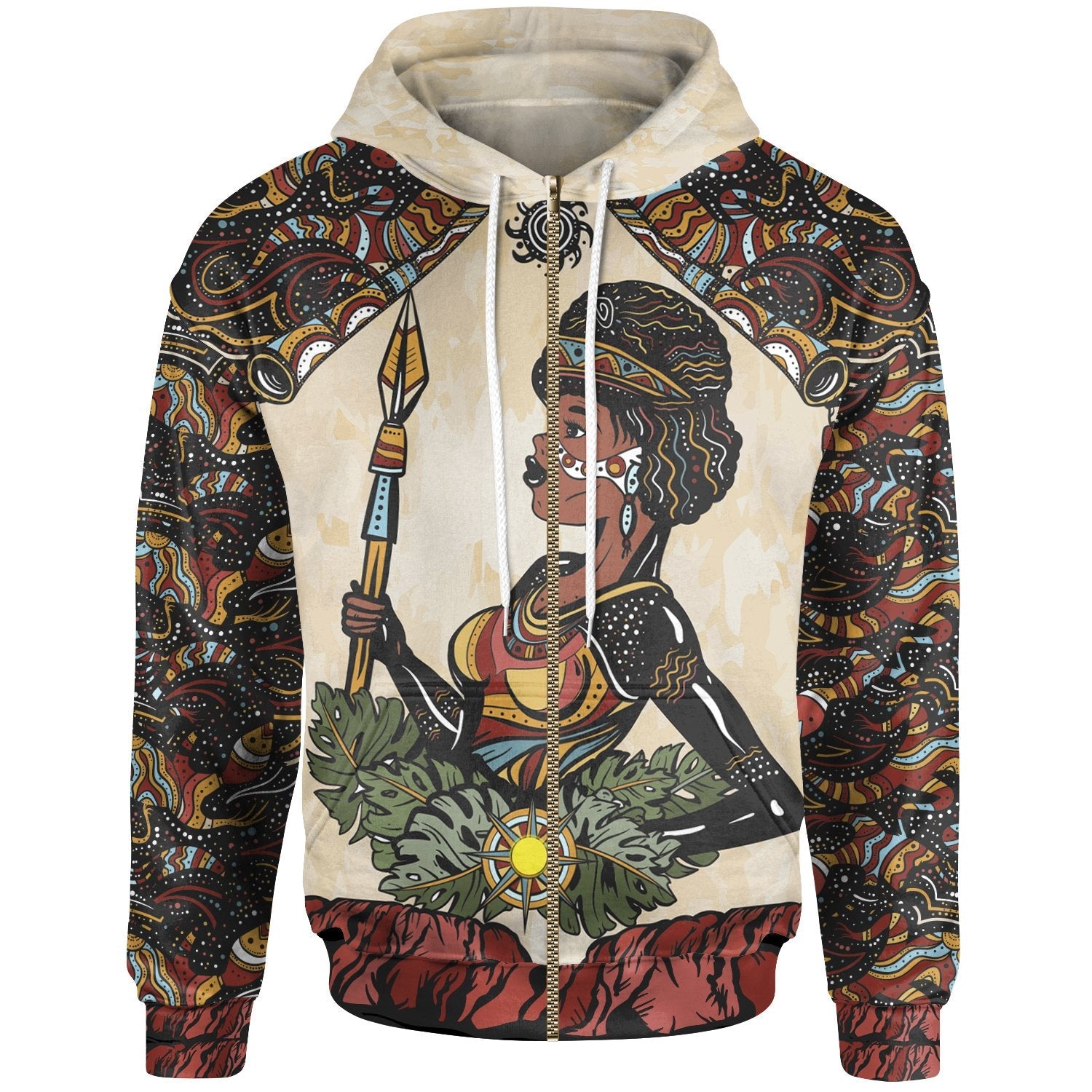 (Custom Text) Zip - Up Hoodie - Aboriginal Women - Vibe Hoodie Shop