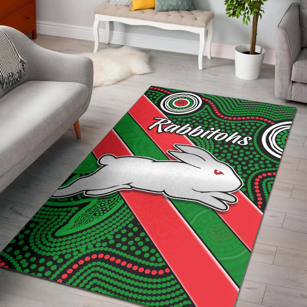 Rabbitohs Indigenous Area Rug Brave - Vibe Hoodie Shop