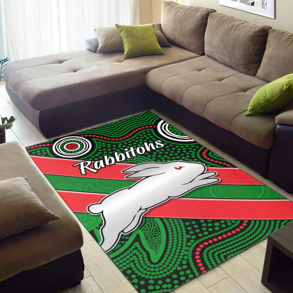 Rabbitohs Indigenous Area Rug Brave - Vibe Hoodie Shop