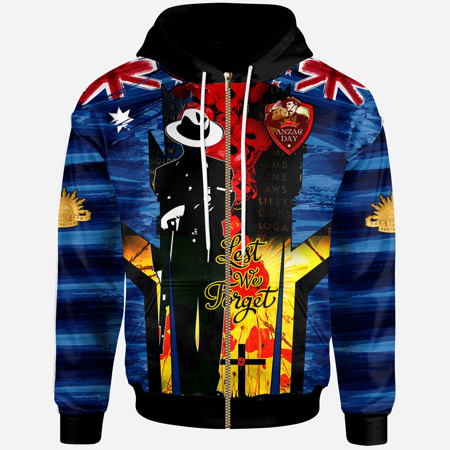 Australia and New Zealand Army Corps Hoodie - Commemorated ANZAC Day Lest We Forget Hoodie - Vibe Hoodie Shop