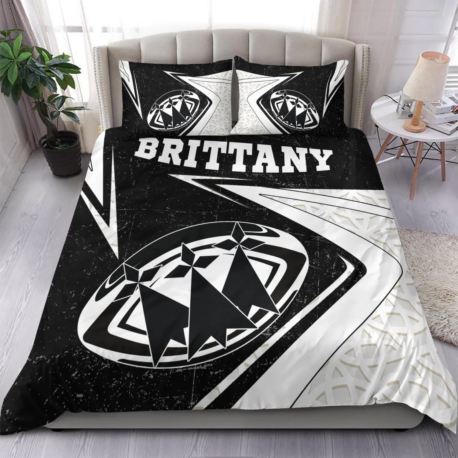 Brittany Rugby Bedding Set - Celtic Bretagne Rugby Ball - Vibe Hoodie Shop