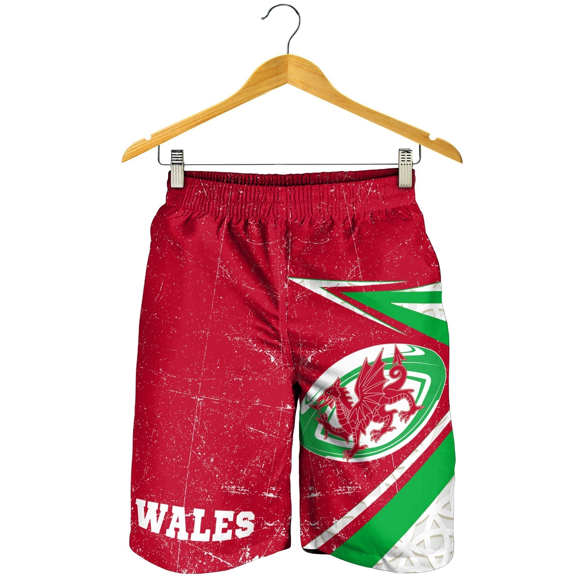 Wales Rugby Men's Shorts - Celtic Welsh Rugby Ball - Vibe Hoodie Shop