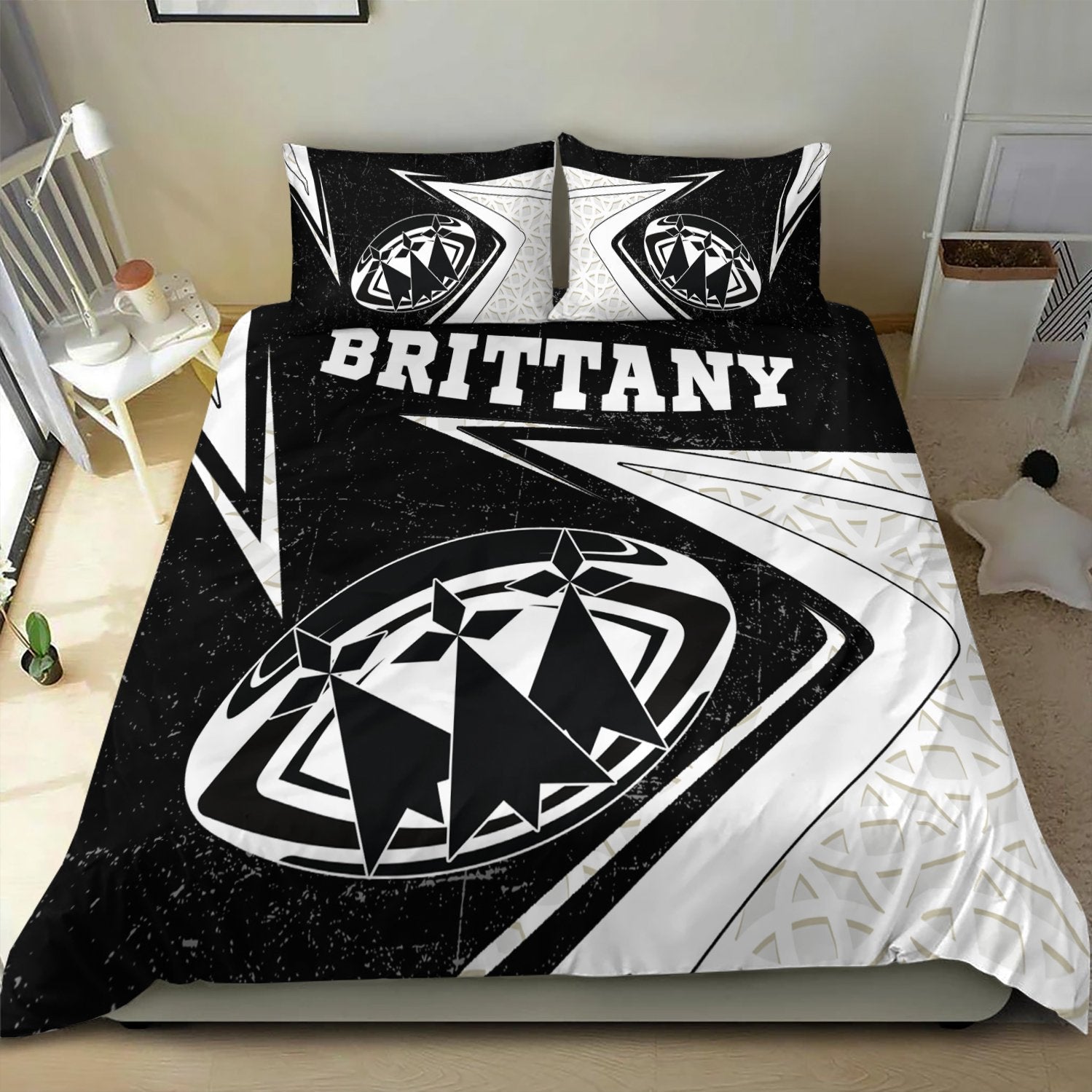 Brittany Rugby Bedding Set - Celtic Bretagne Rugby Ball - Vibe Hoodie Shop