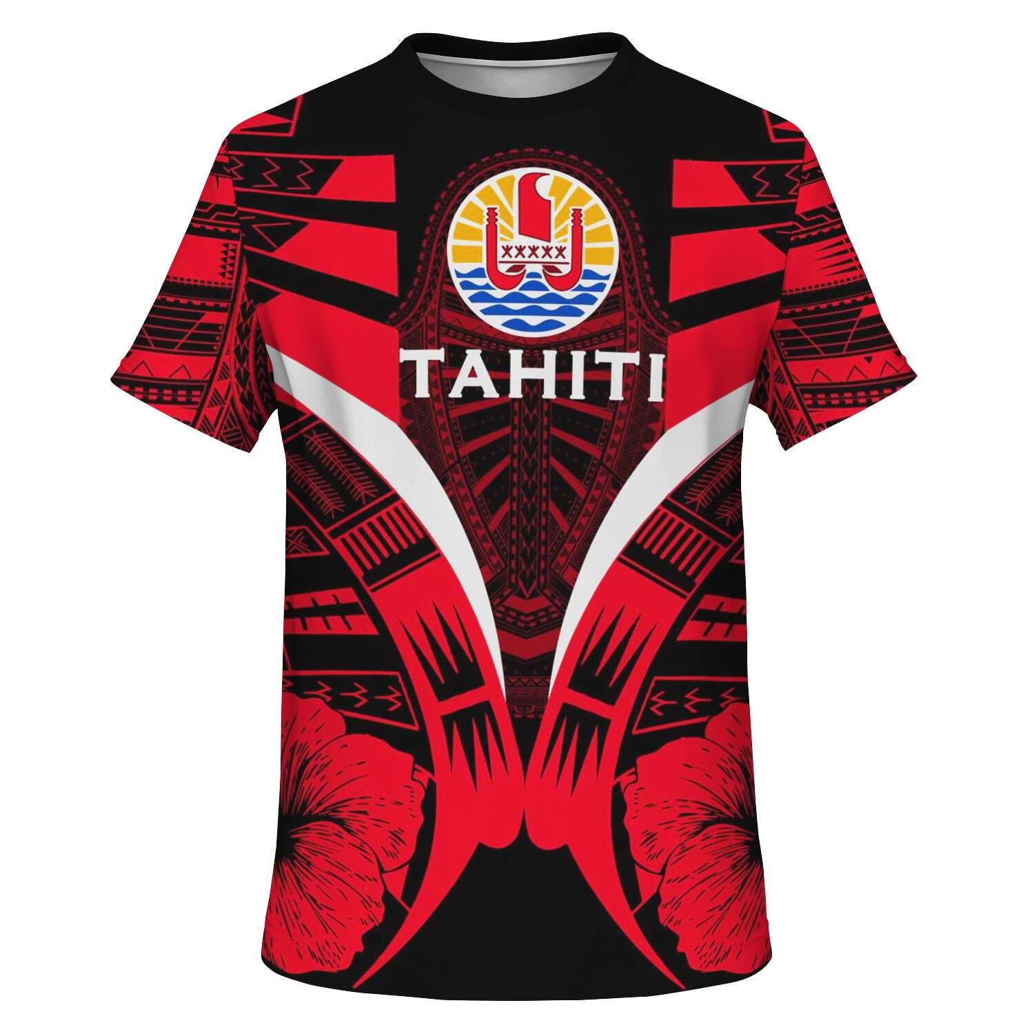 Tahiti Tattoo T shirt Hibiscus - Vibe Hoodie Shop