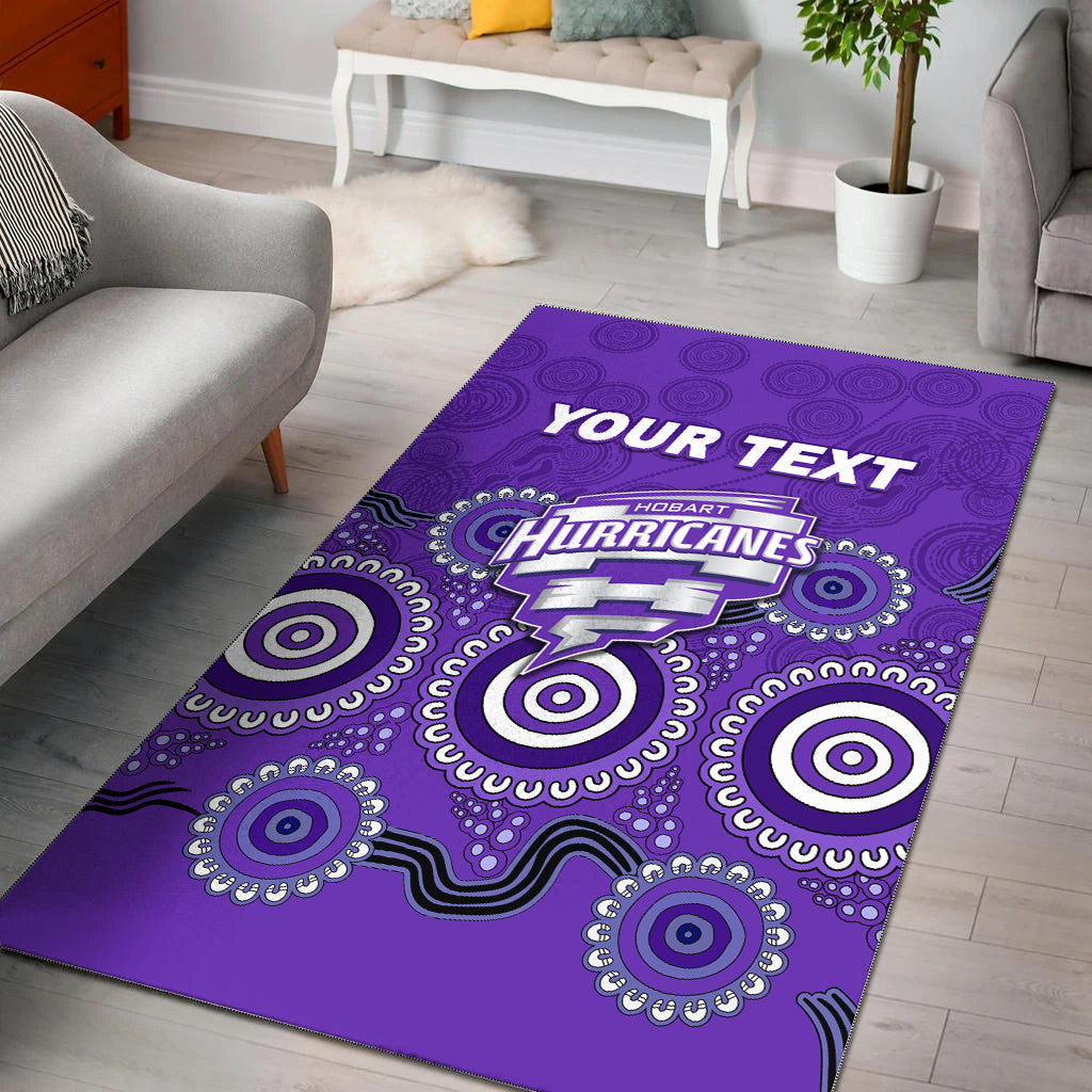 (Custom Personalised) Hobart Hurricanes Aboriginal Cricket 2022 Area Rug - - Vibe Hoodie Shop