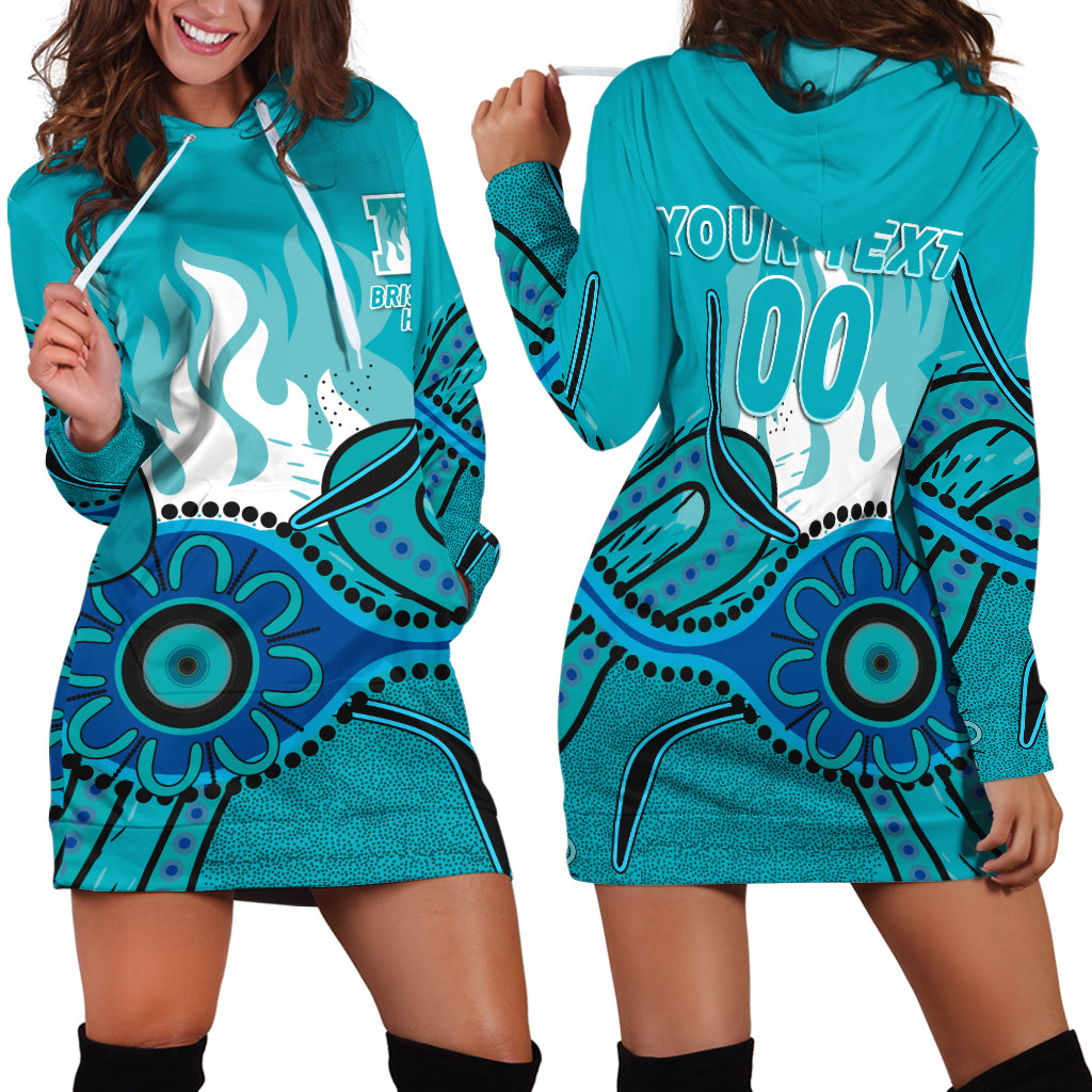 (Custom Personalised) Brisbane Heat Aboriginal Cricket 2022 Hoodie Dress - - Vibe Hoodie Shop