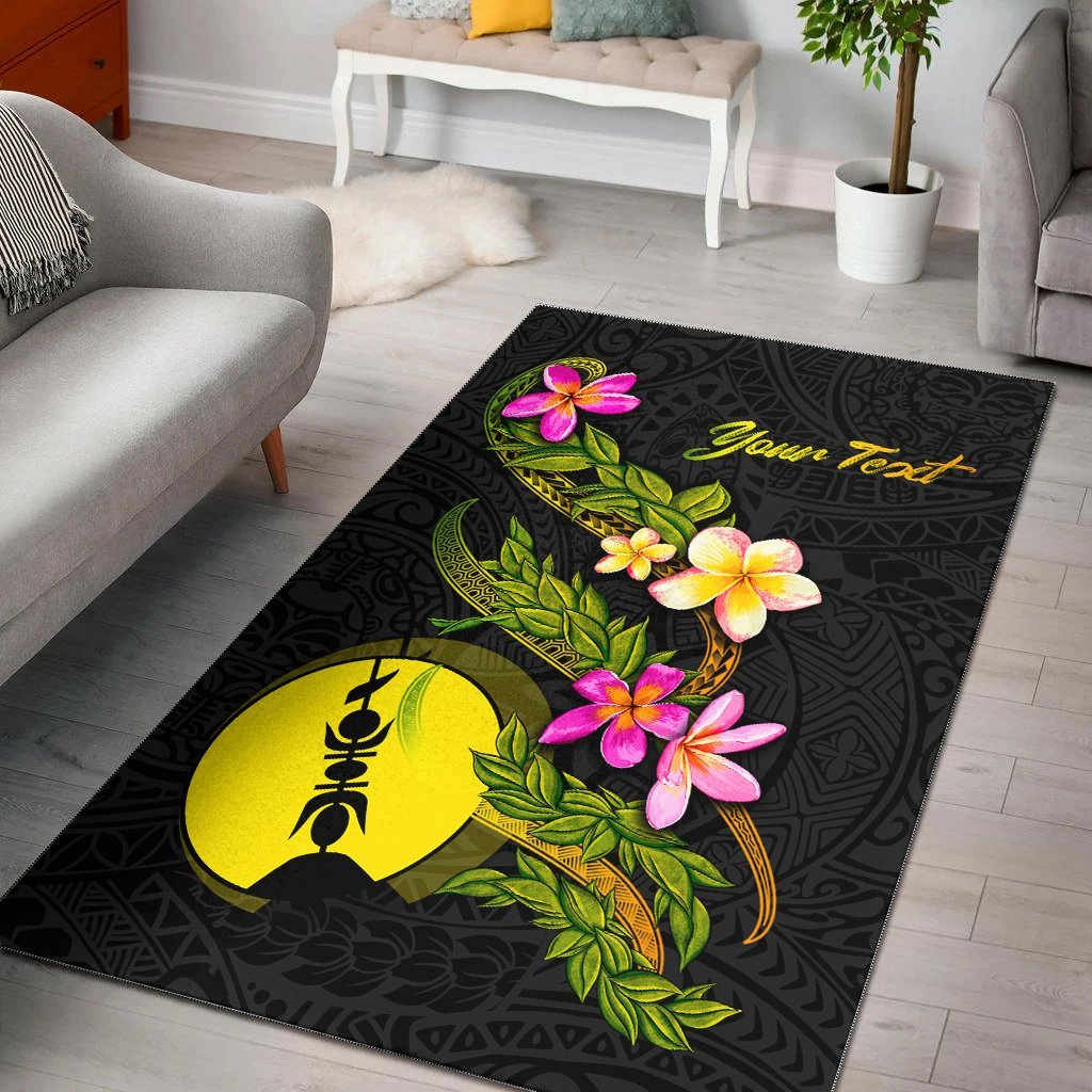 New Caledonia Polynesian Custom Personalised Area Rug - Plumeria Tribal - Vibe Hoodie Shop