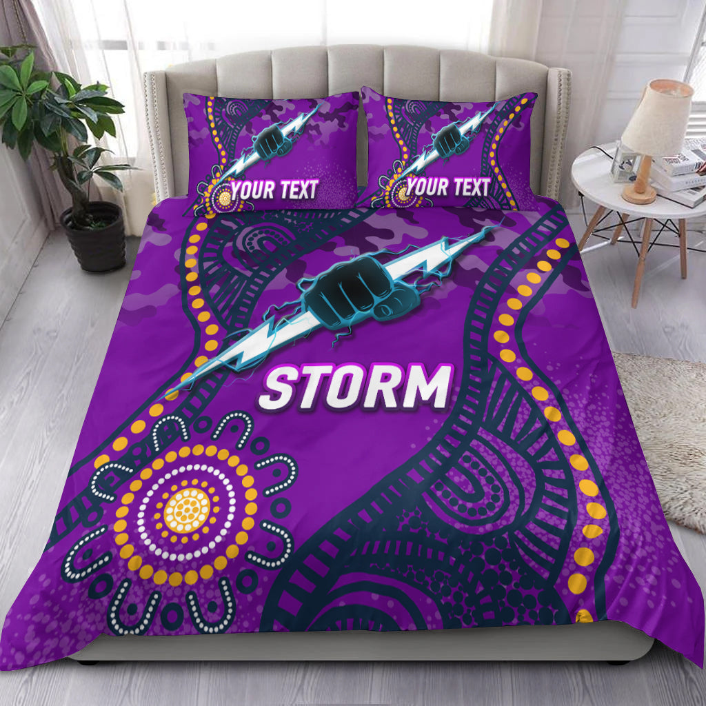 (Custom Personalised) Storm Rugby ANZAC Day Camouflage Indigenous Art Bedding Set - - Vibe Hoodie Shop