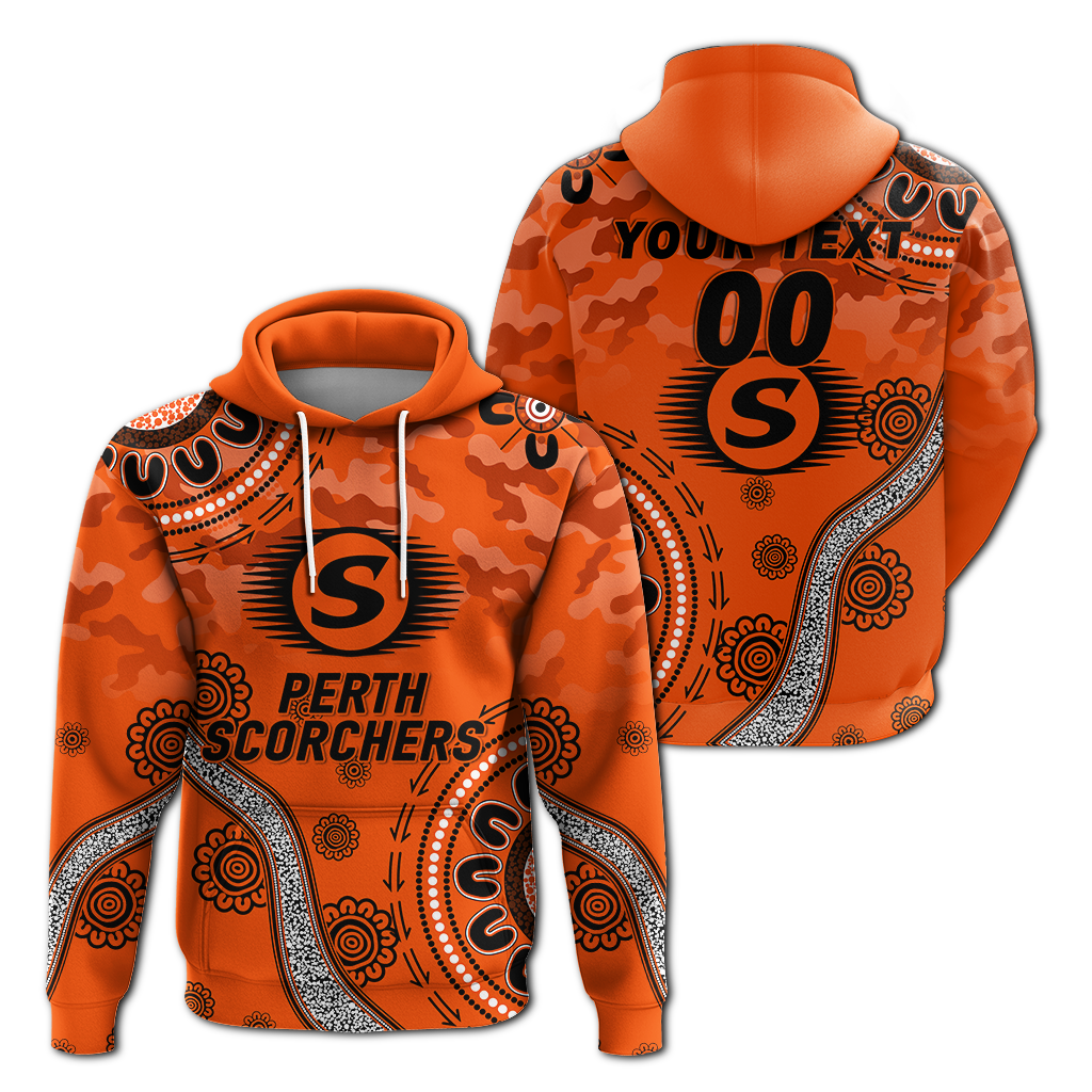 (Custom Personalised) Perth Scorchers ANZAC Day Aboriginal Hoodie - LT12 - Vibe Hoodie Shop