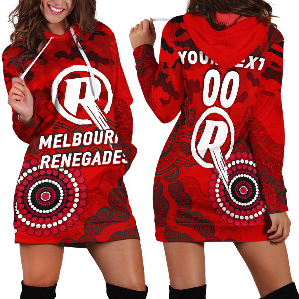 (Custom Personalised) Melbourne Renegades ANZAC Day Aboriginal Hoodie Dress - - Vibe Hoodie Shop