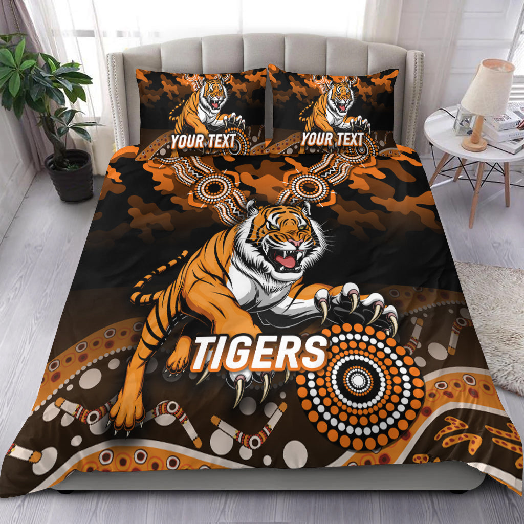 (Custom Personalised) Tigers Rugby ANZAC Day Camouflage Indigenous Art Bedding Set - - Vibe Hoodie Shop