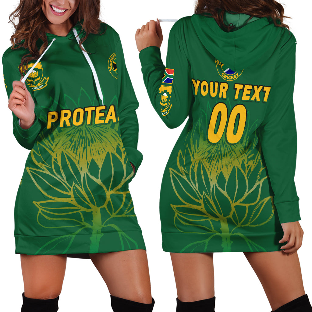 (Custom Personalised) South Africa Cricket Proteas Pride Hoodie Dress - - Vibe Hoodie Shop