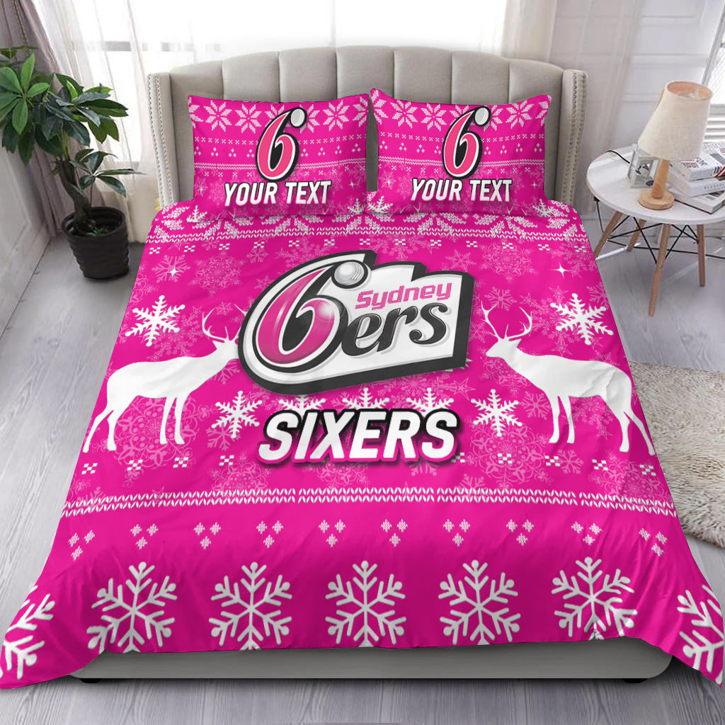 (Custom Personalised) Sydney Sixers Cricket Australian Christmas Ugly Style Bedding Set - - Vibe Hoodie Shop