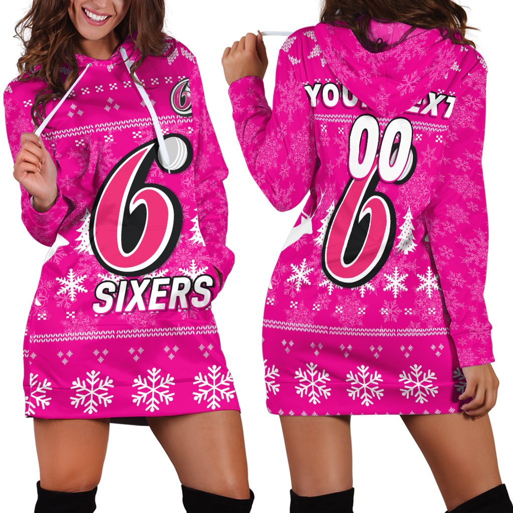 (Custom Personalised) Sydney Sixers Cricket Australian Christmas Ugly Style Hoodie Dress - - Vibe Hoodie Shop