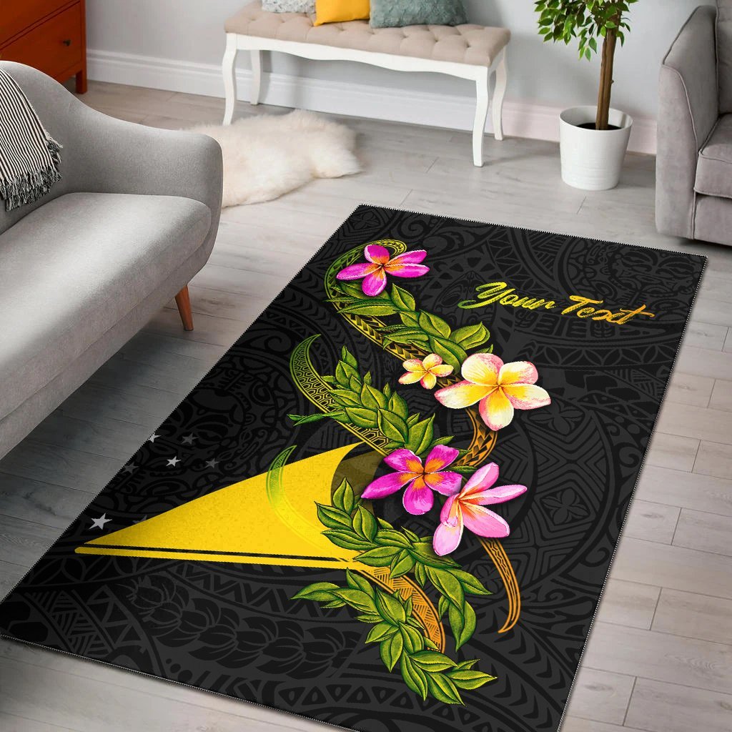 Tokelau Polynesian Custom Personalised Area Rug - Plumeria Tribal - Vibe Hoodie Shop