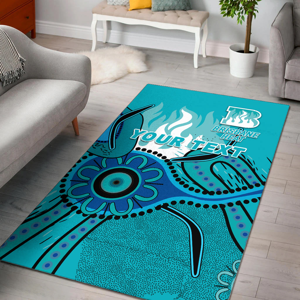 (Custom Personalised) Brisbane Heat Aboriginal Cricket 2022 Area Rug - - Vibe Hoodie Shop