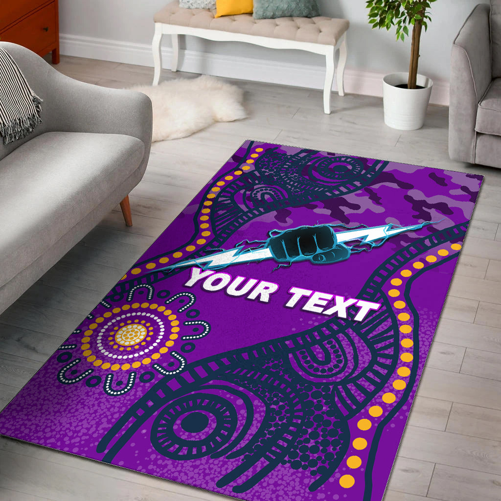 (Custom Personalised) Storm Rugby ANZAC Day Camouflage Indigenous Art Area Rug - - Vibe Hoodie Shop