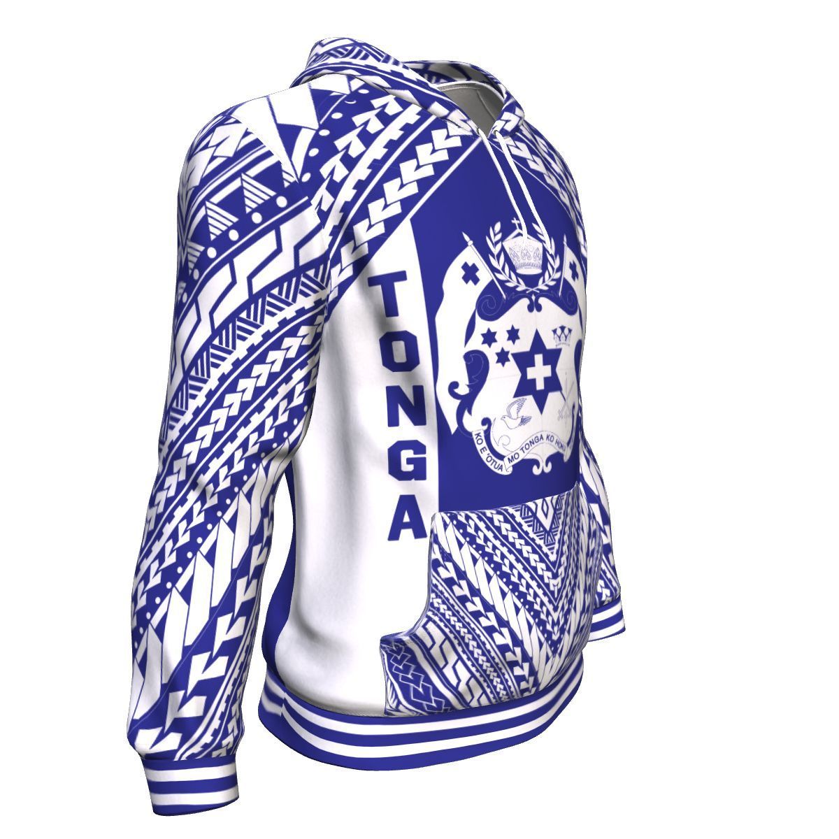 Coat Of Arms Tonga All Over Hoodie Blue - Vibe Hoodie Shop