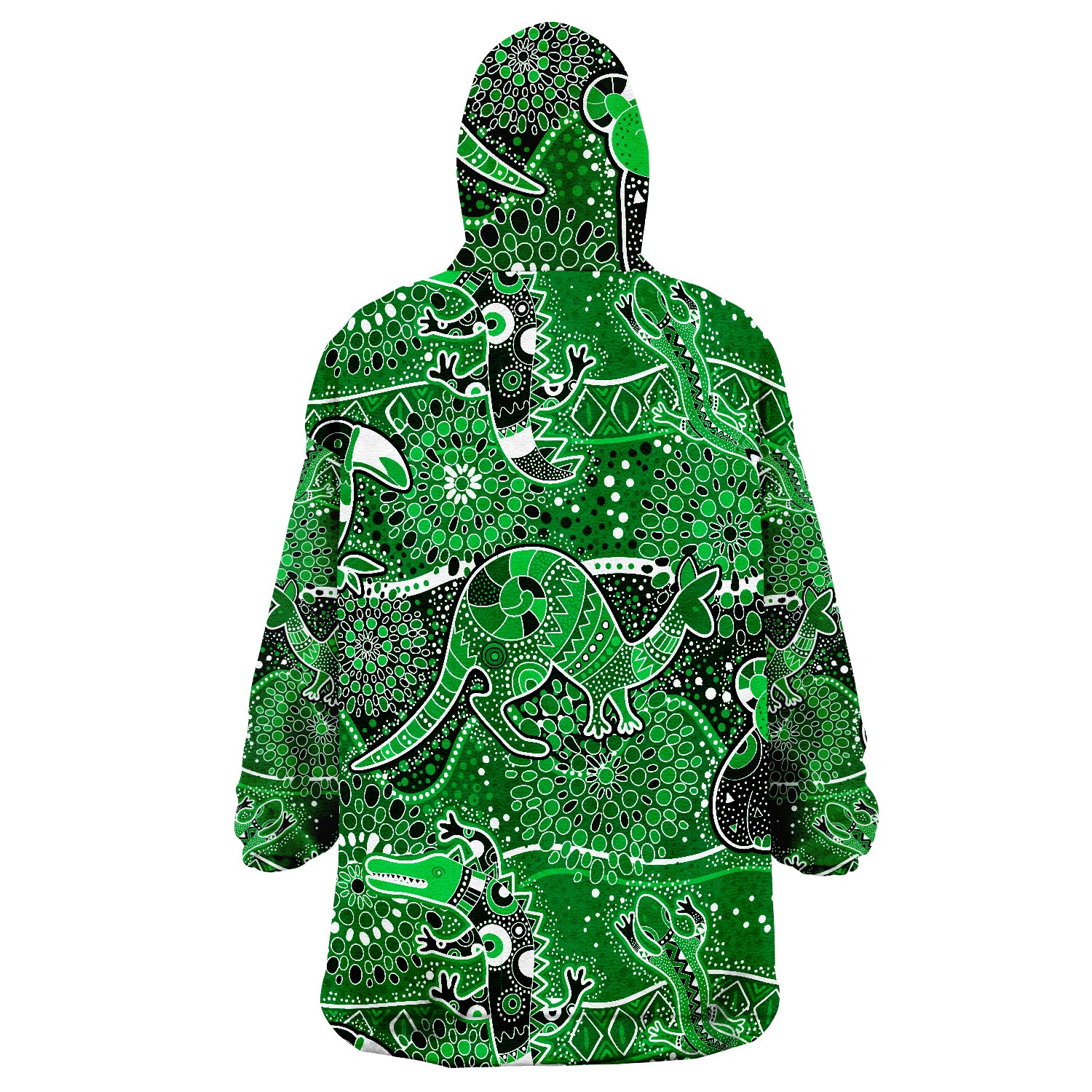 Aboriginal Animal And Dot Acrylic Paint Ver.01 Wearable Blanket Hoodie - Vibe Hoodie Shop