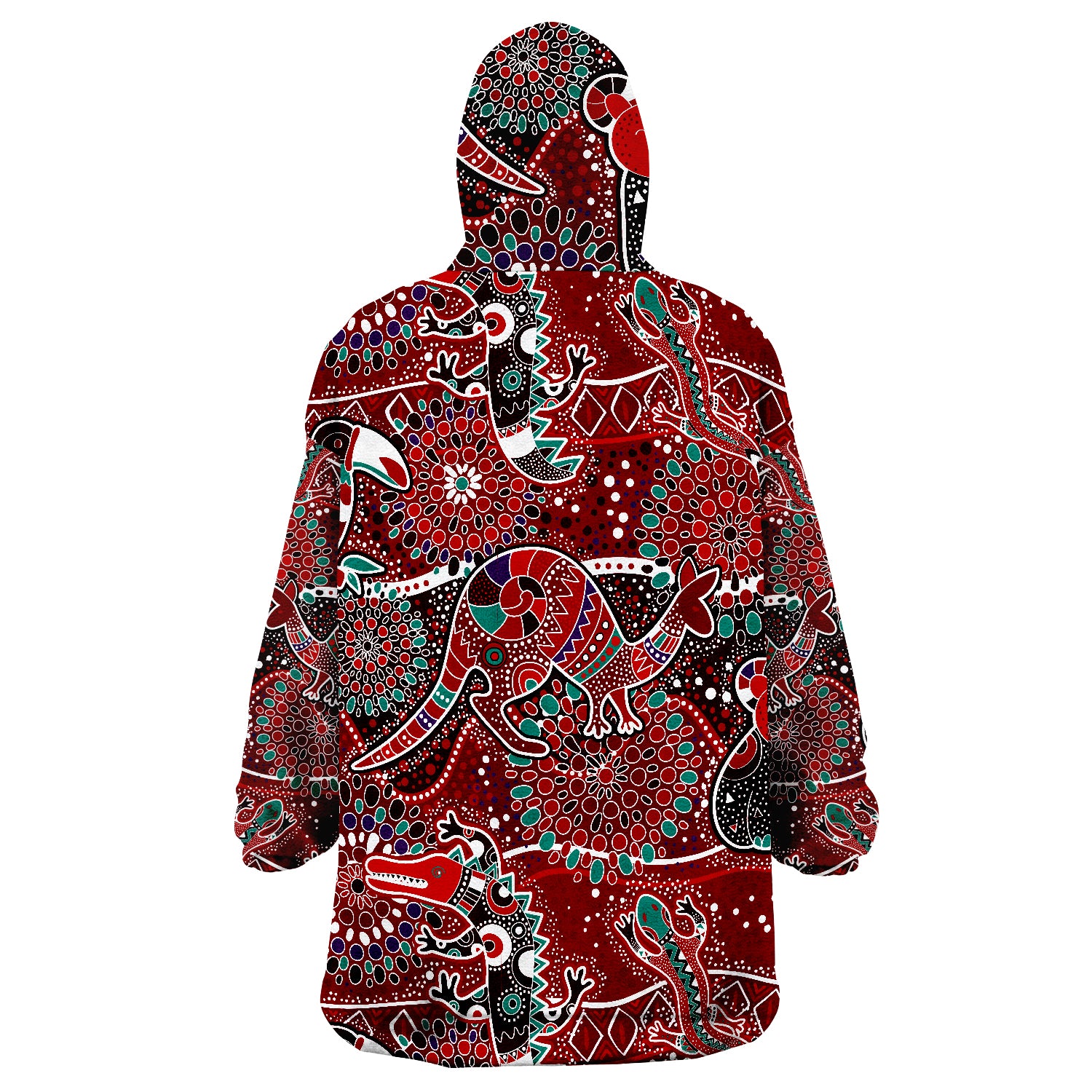 Aboriginal Animal And Dot Acrylic Paint Ver.02 Wearable Blanket Hoodie - Vibe Hoodie Shop