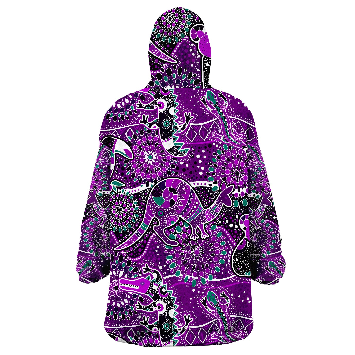 Aboriginal Animal And Dot Acrylic Paint Ver.03 Wearable Blanket Hoodie - Vibe Hoodie Shop