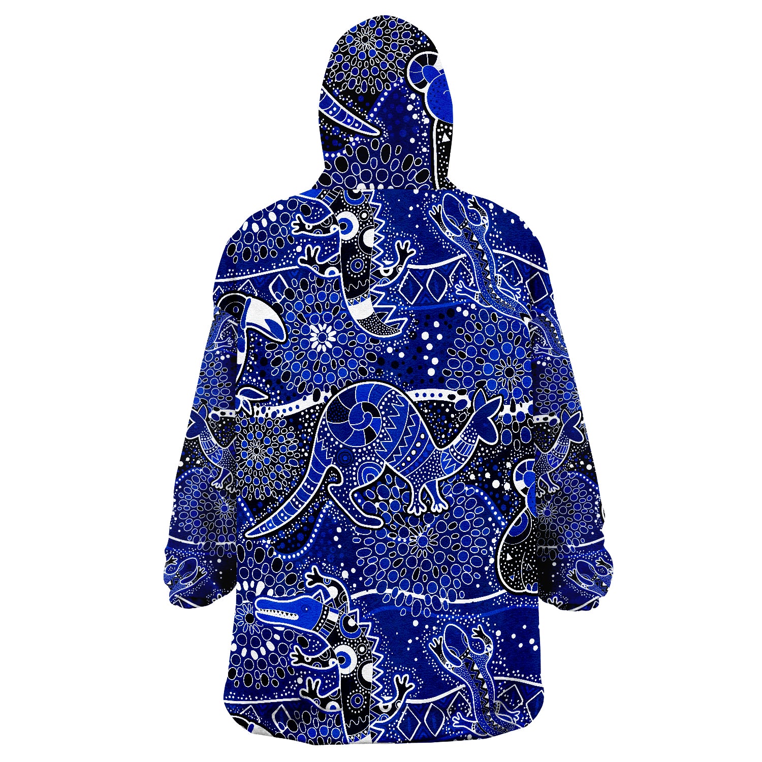 Aboriginal Animal And Dot Acrylic Paint Ver.04 Wearable Blanket Hoodie - Vibe Hoodie Shop