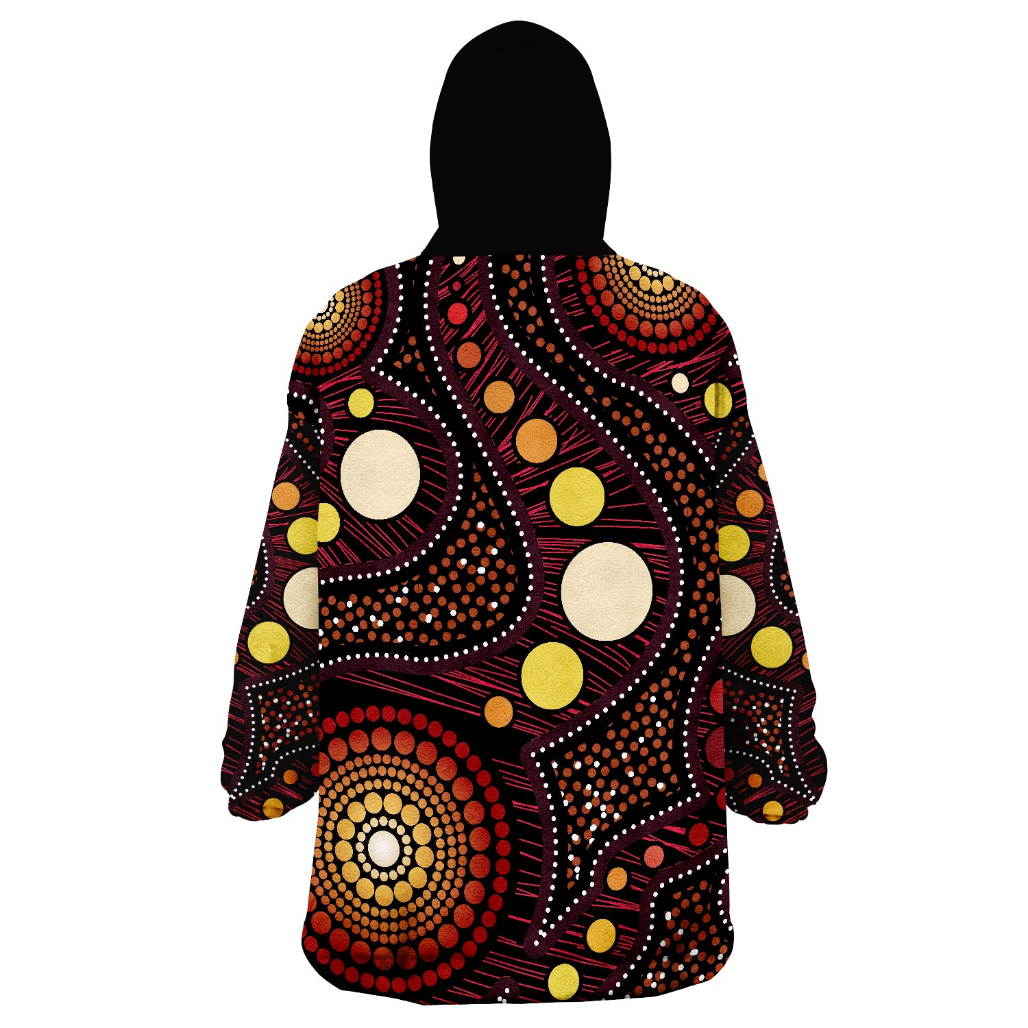 Aboriginal Art Ver.01 Wearable Blanket Hoodie - Vibe Hoodie Shop