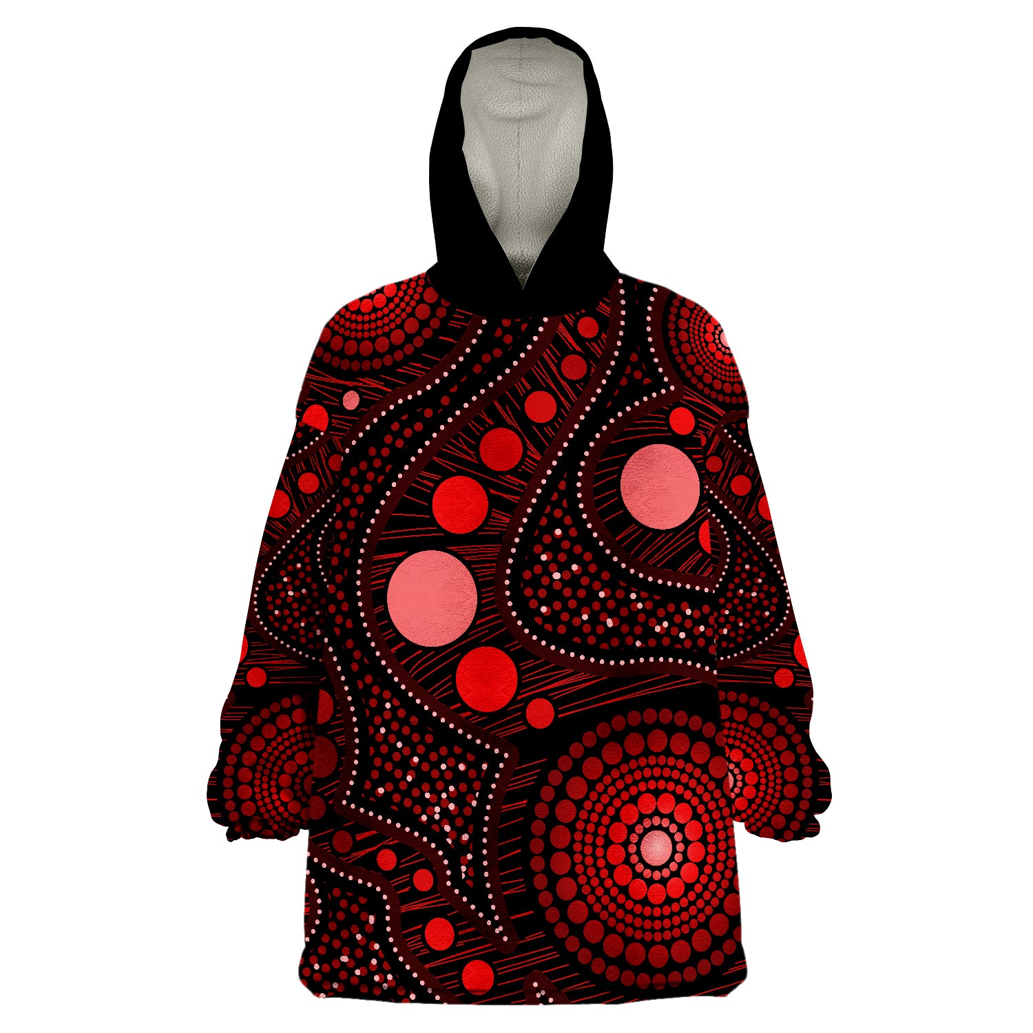 Aboriginal Art Ver.02 Wearable Blanket Hoodie - Vibe Hoodie Shop