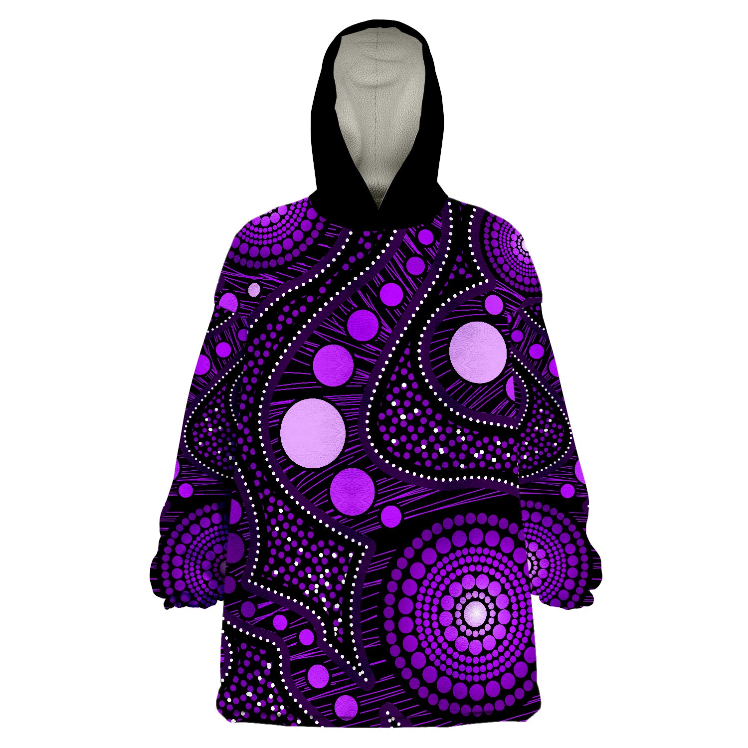 Aboriginal Art Ver.03 Wearable Blanket Hoodie - Vibe Hoodie Shop