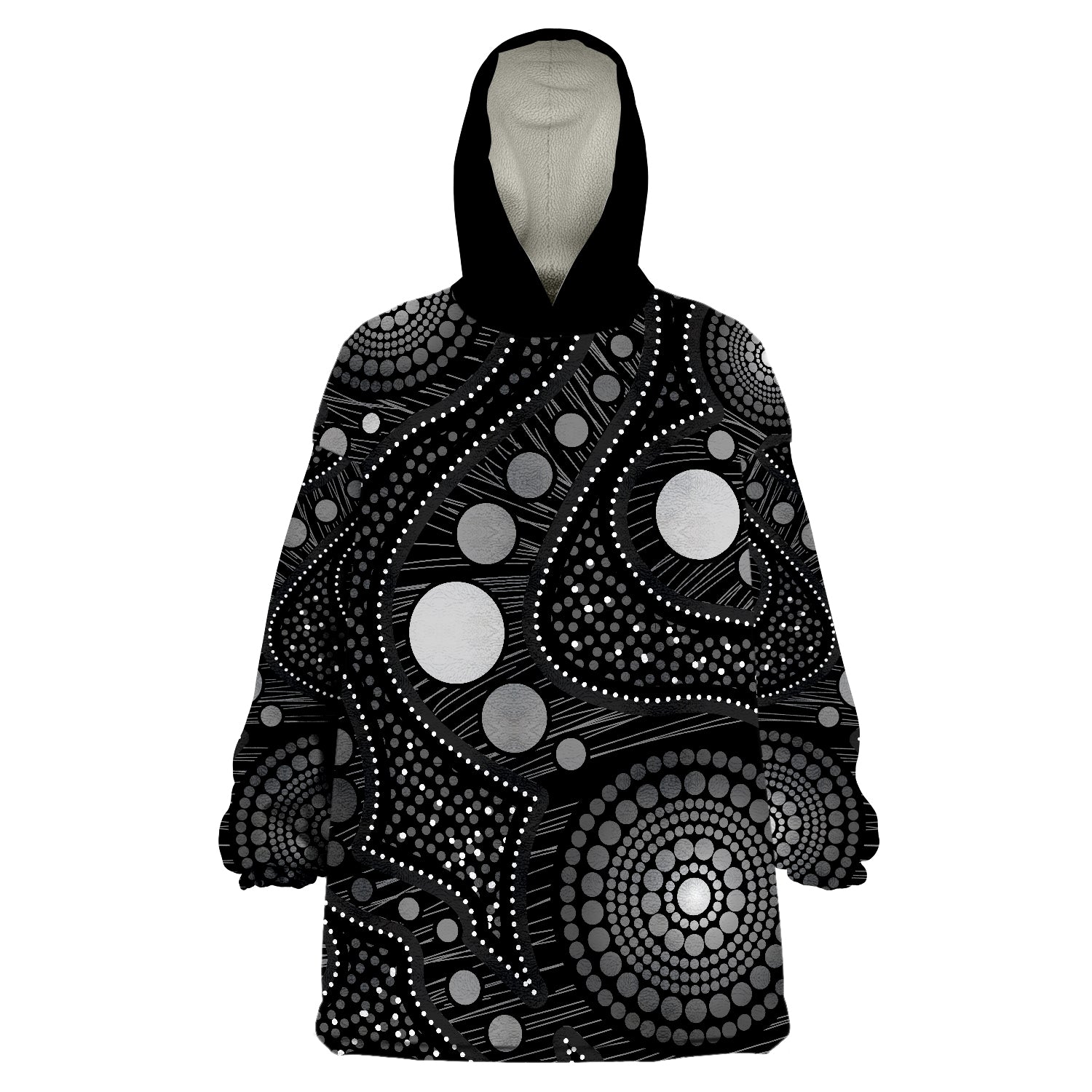 Aboriginal Art Ver.04 Wearable Blanket Hoodie - Vibe Hoodie Shop