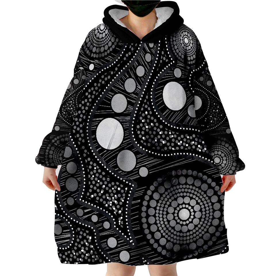 Aboriginal Art Ver.04 Wearable Blanket Hoodie - Vibe Hoodie Shop