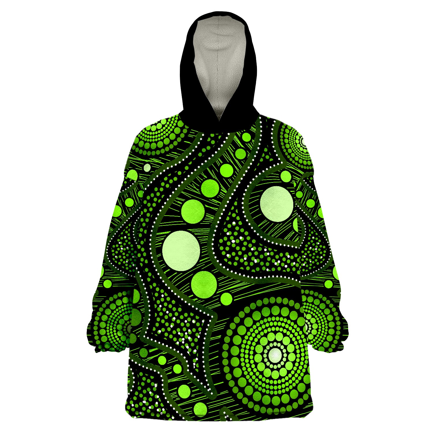 Aboriginal Art Ver.05 Wearable Blanket Hoodie - Vibe Hoodie Shop